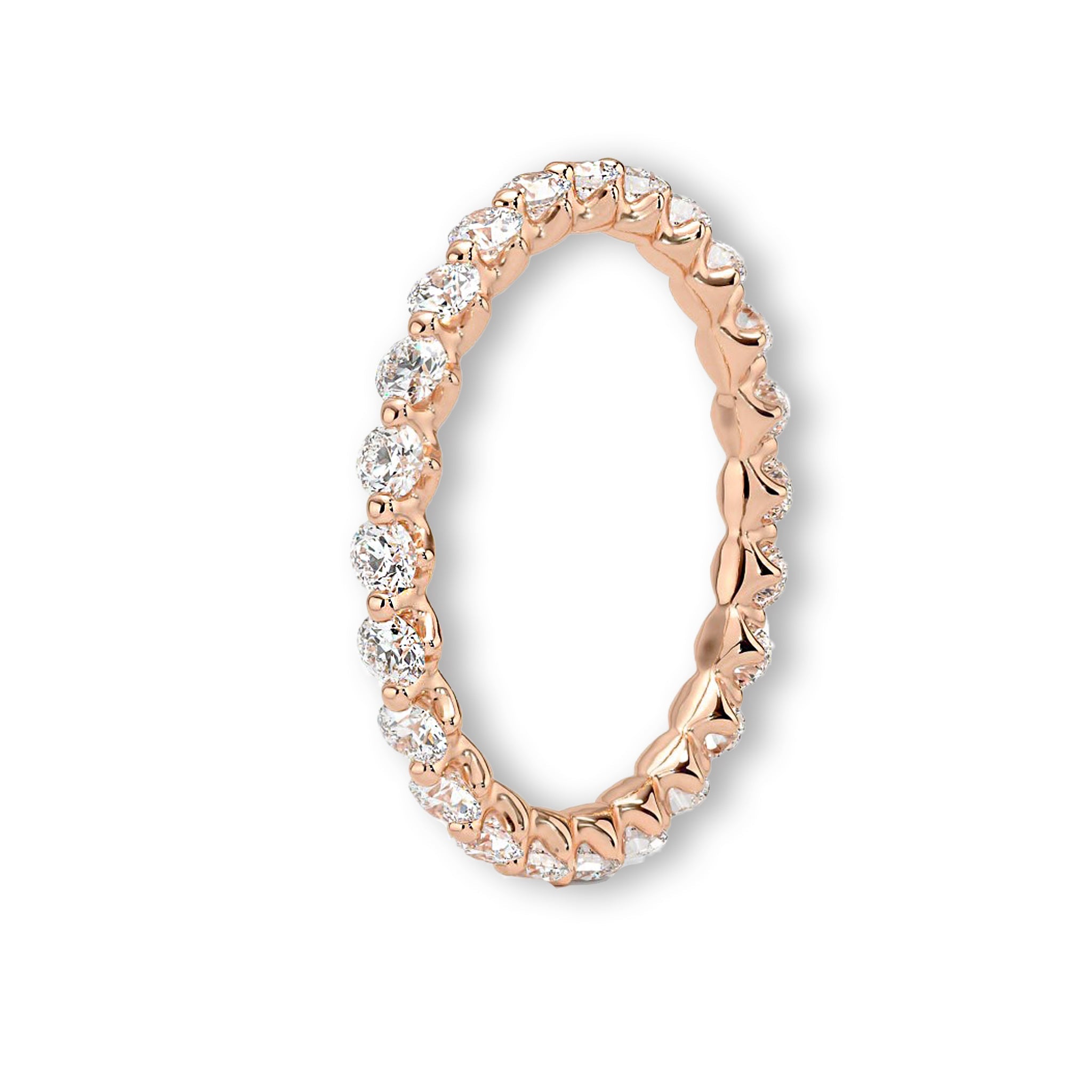 Dainty Round Floating Bubble Wedding Band - Carat Elara