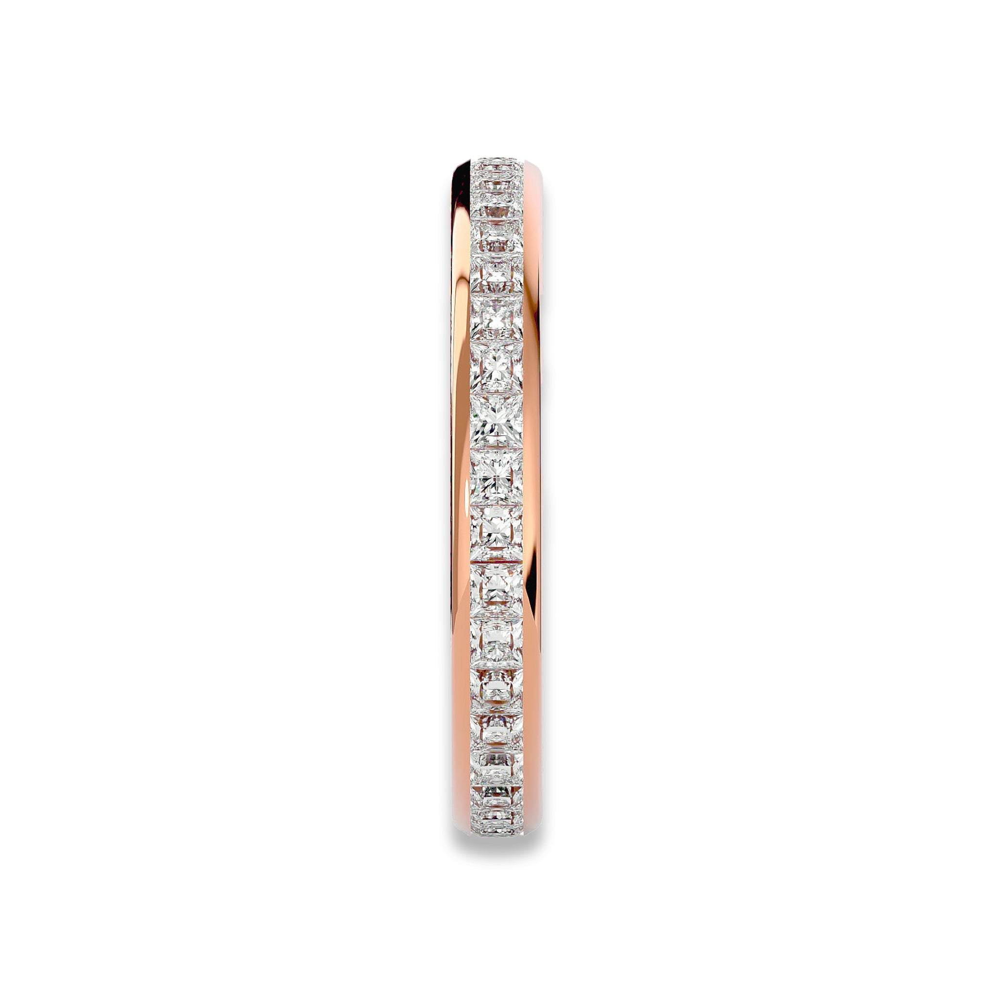Princess Cut Channel Set Eternity Wedding Ring - Carat Elara