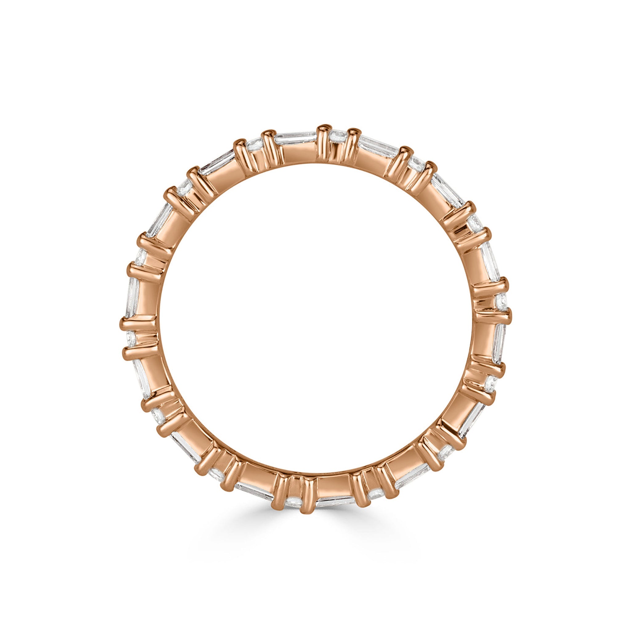 Stacking Baguette Round Moissanite Wedding Ring