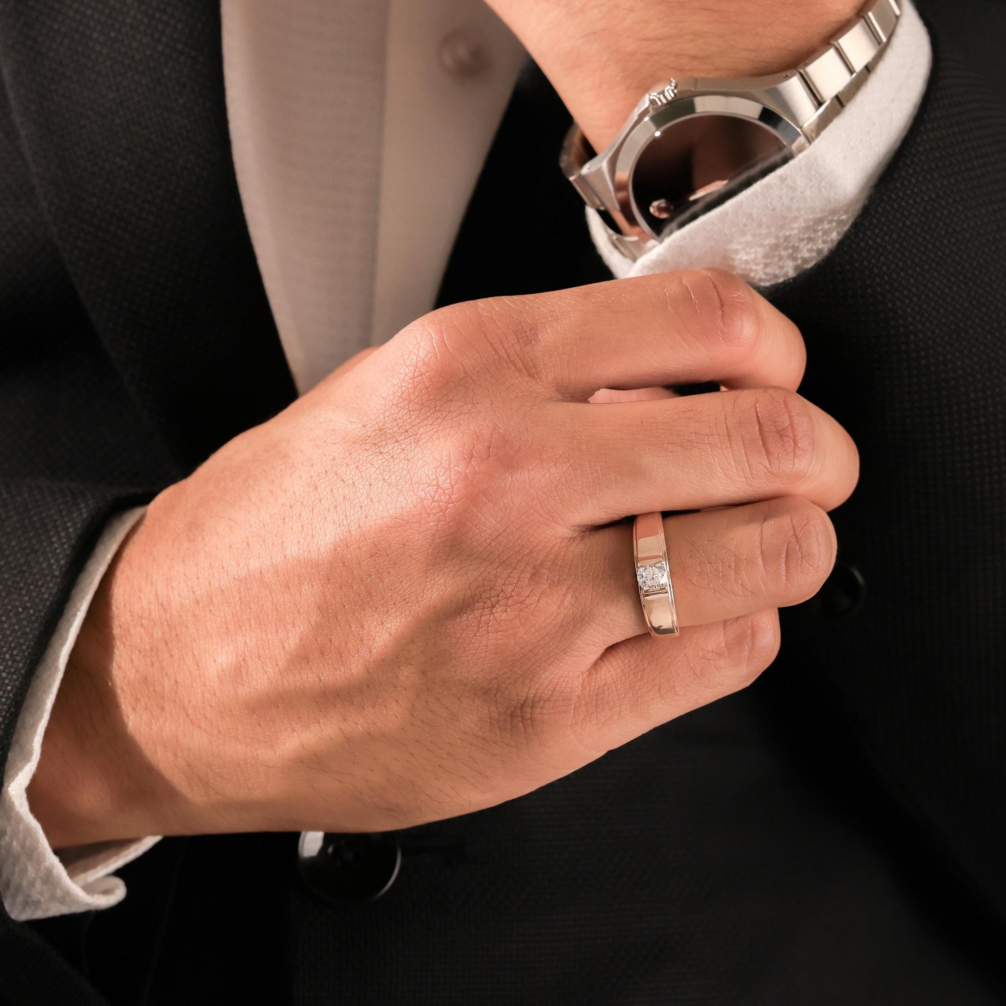 Classic Solitaire Round Mens Diamond Ring - Carat Elara