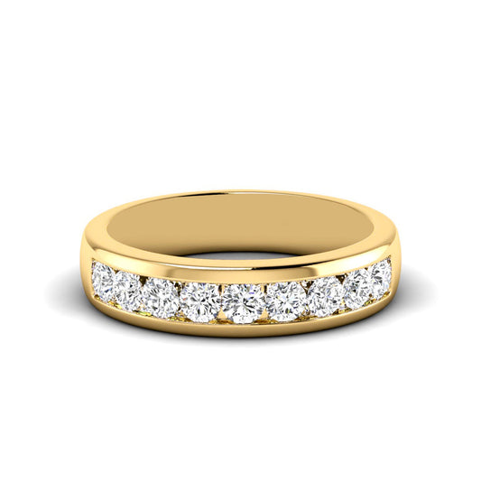 Round Channel Set Mens Wedding Band - Carat Elara