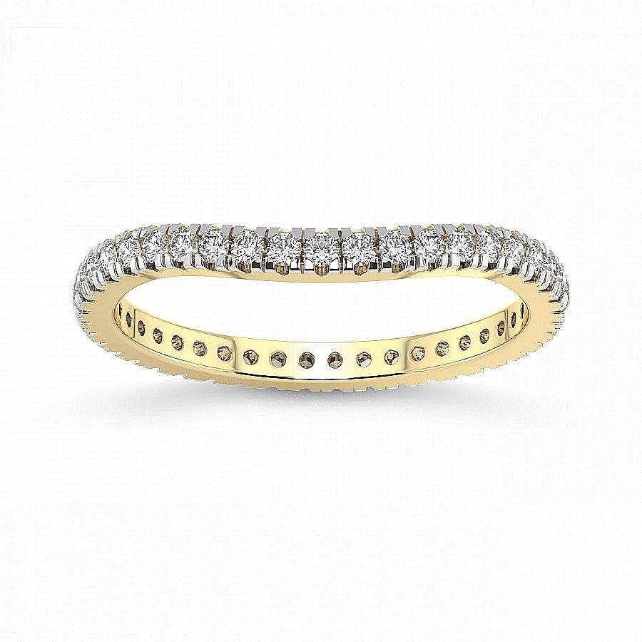 Round Diamond Curved Wedding Ring - Carat Elara