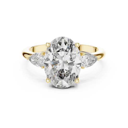 Oval Three Stone Moissanite Engagement Ring