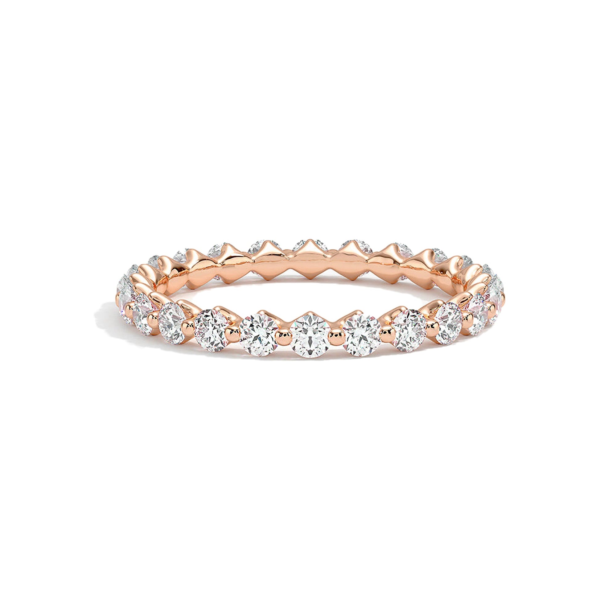Dainty Round Floating Bubble Wedding Band - Carat Elara