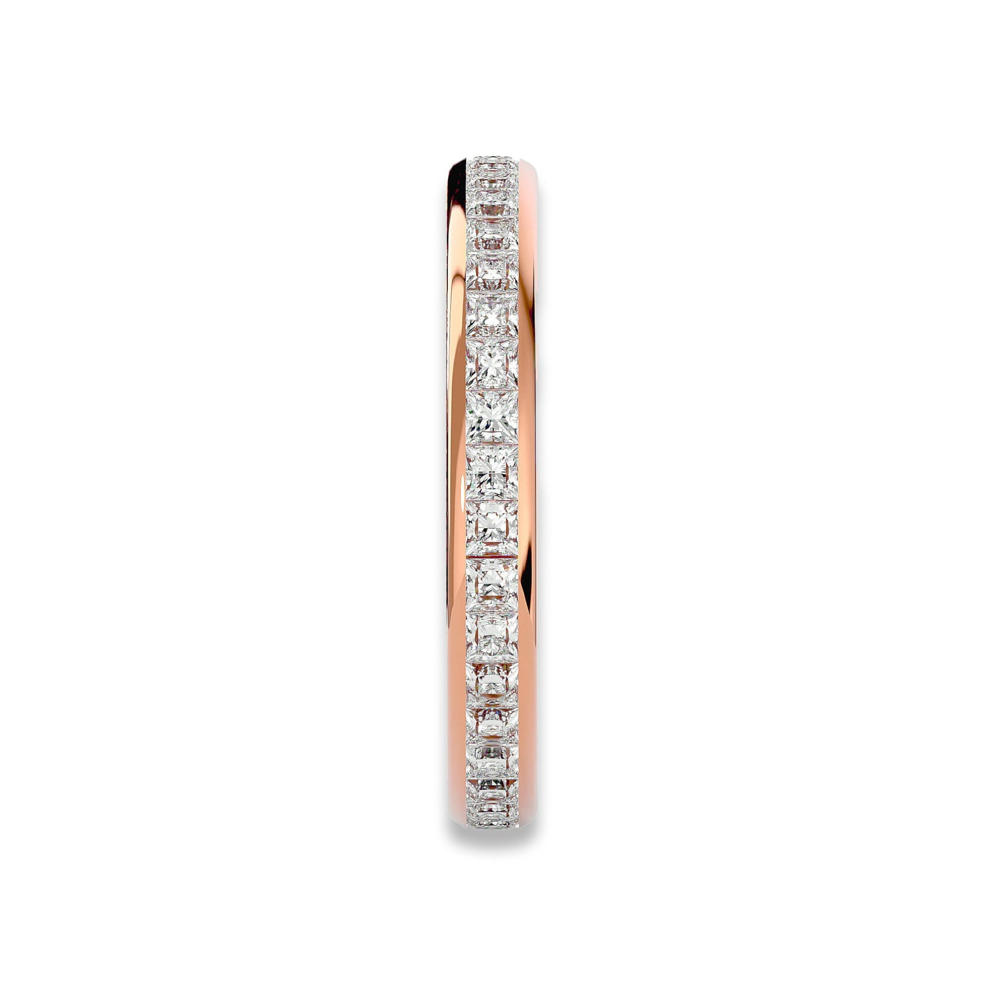 Princess Cut Channel Set Eternity Wedding Ring - Carat Elara