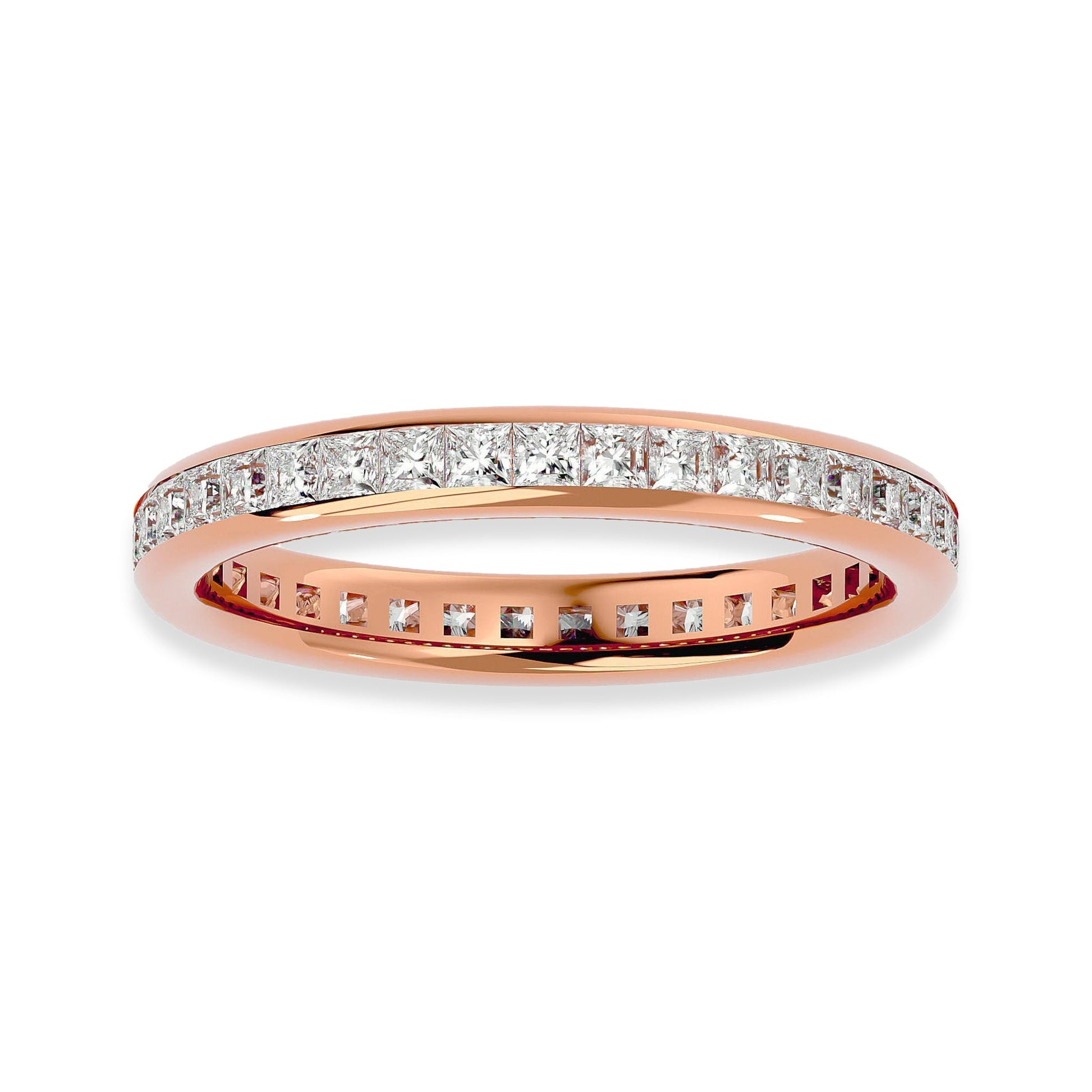 Princess Cut Channel Set Eternity Wedding Ring - Carat Elara