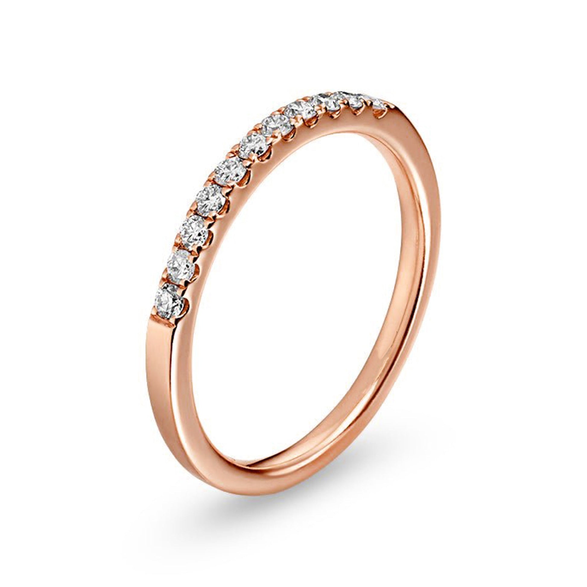 Pave Set Eleven Stone Round Wedding Ring - Carat Elara
