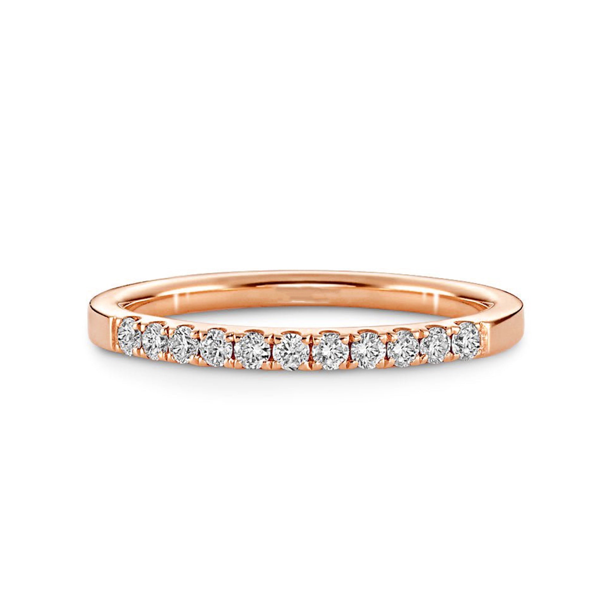 Pave Set Eleven Stone Round Wedding Ring - Carat Elara