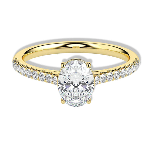 Classic Oval Solitaire Moissanite Engagement Ring - Carat Elara
