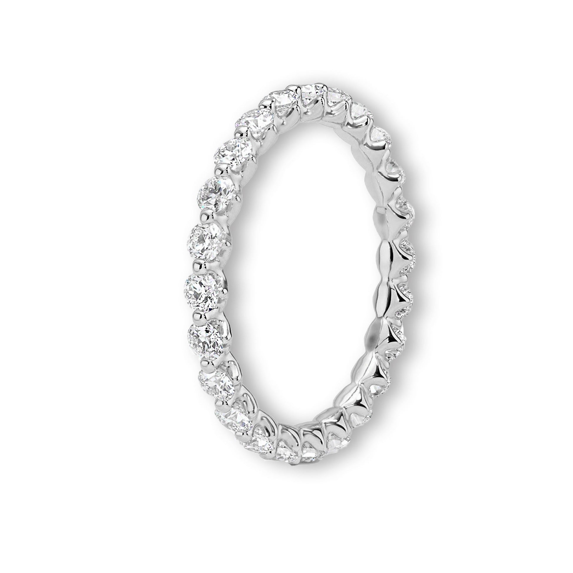 Dainty Round Floating Bubble Wedding Band - Carat Elara