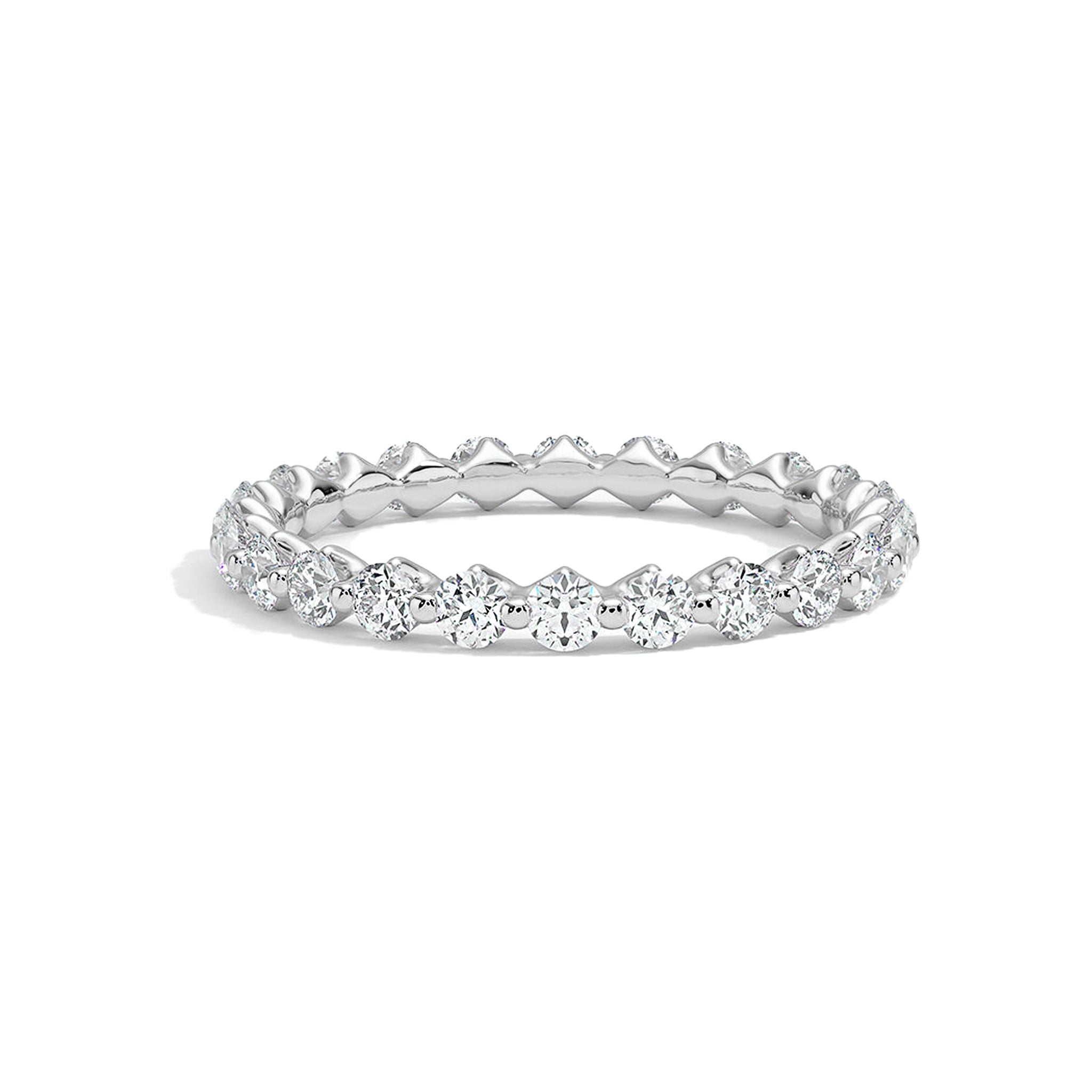 Dainty Round Floating Bubble Wedding Band - Carat Elara