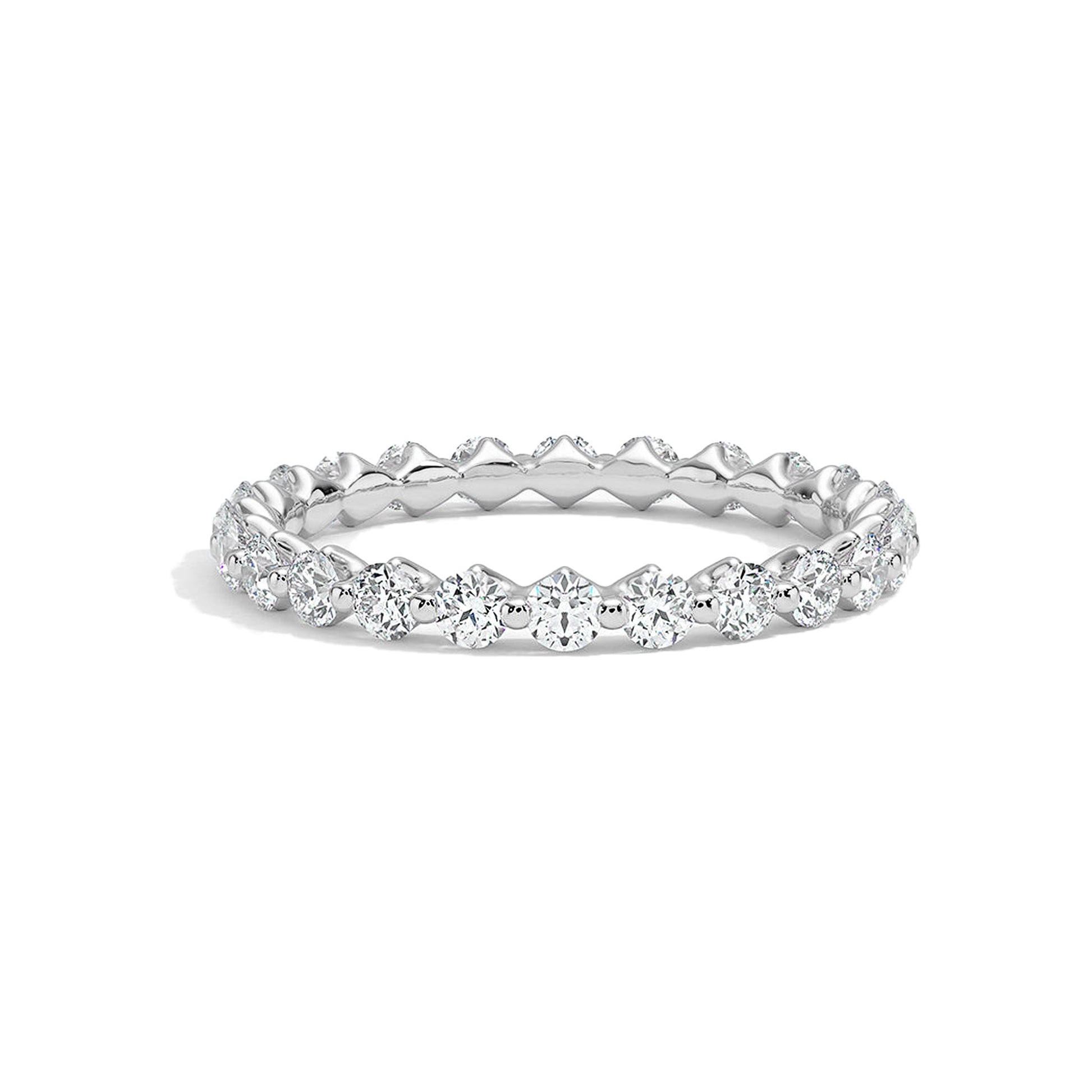 Dainty Round Floating Bubble Wedding Band - Carat Elara