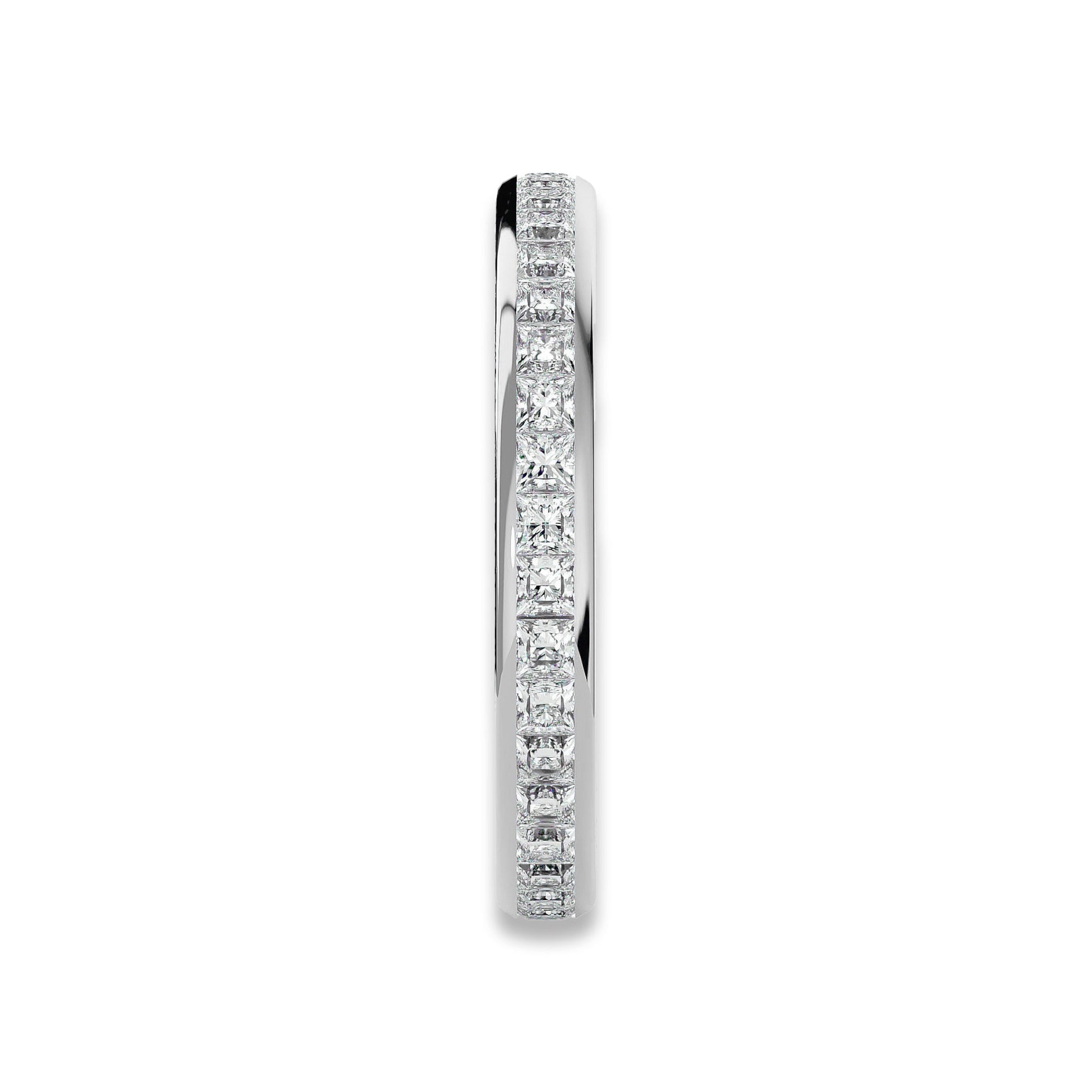 Princess Cut Channel Set Eternity Wedding Ring - Carat Elara