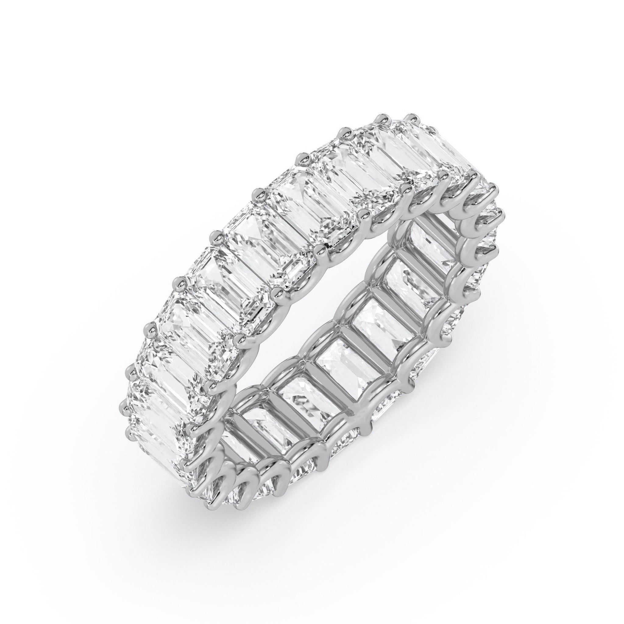 Emerald Cut Diamond Eternity Wedding Ring - Carat Elara