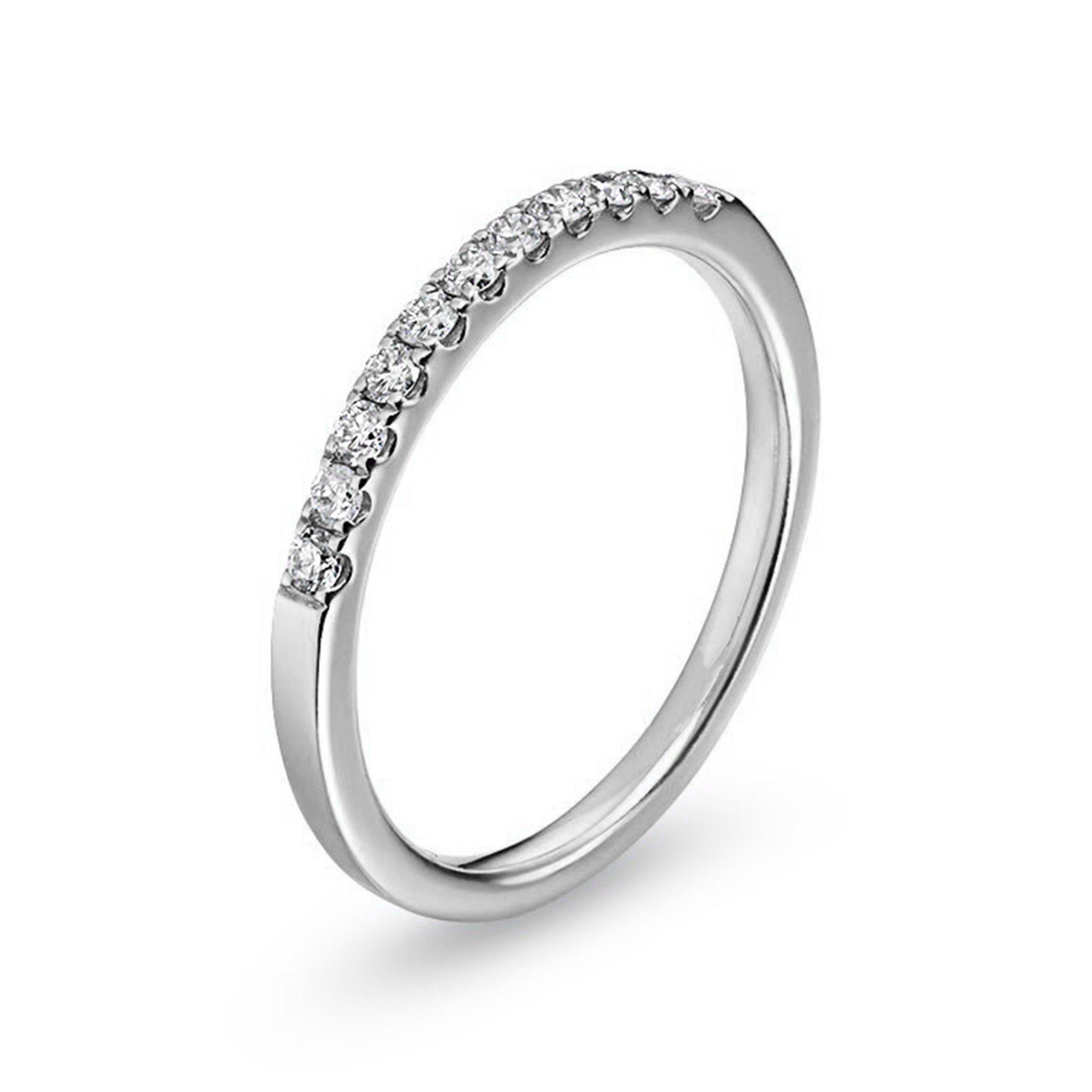 Pave Set Eleven Stone Round Wedding Ring - Carat Elara