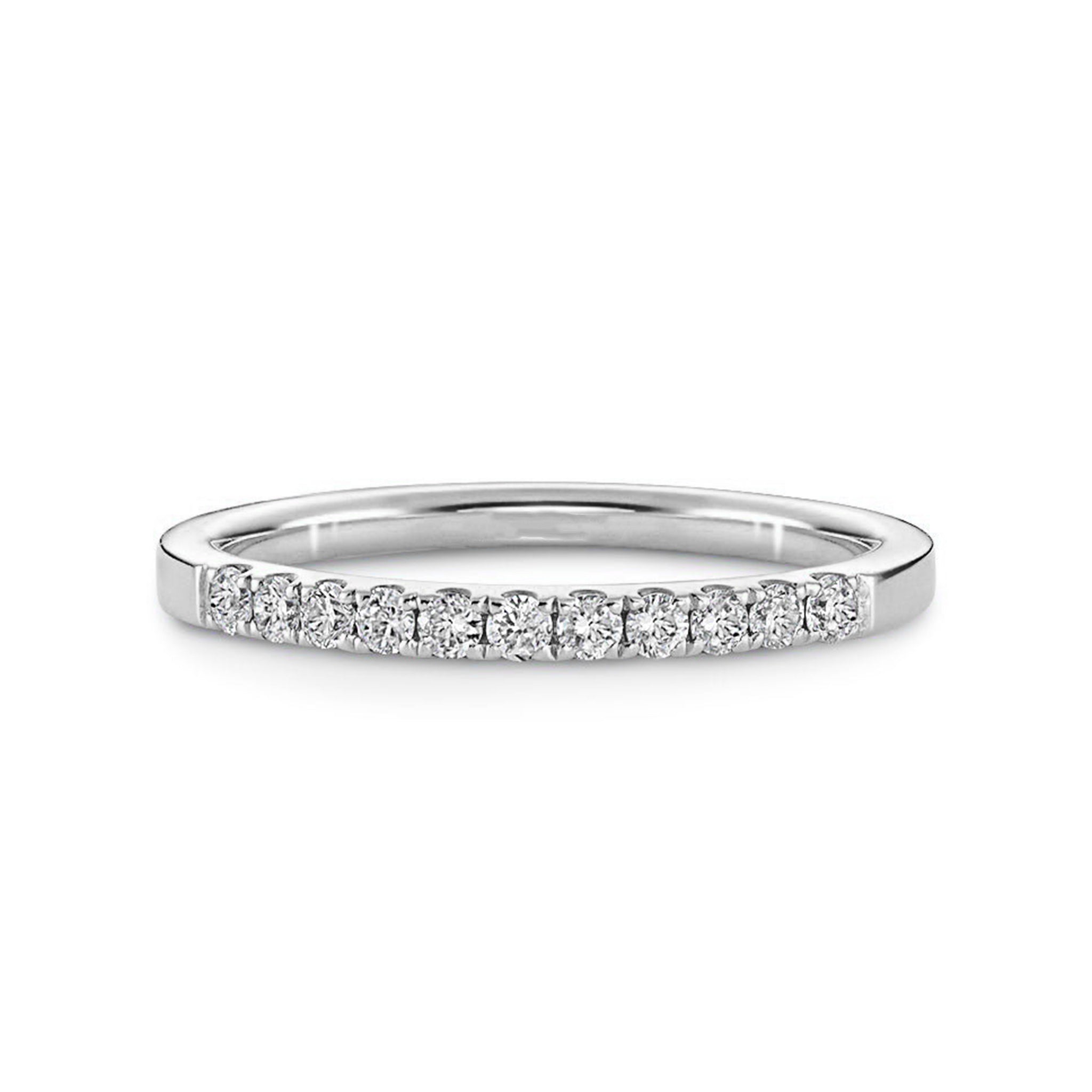 Pave Set Eleven Stone Round Wedding Ring - Carat Elara