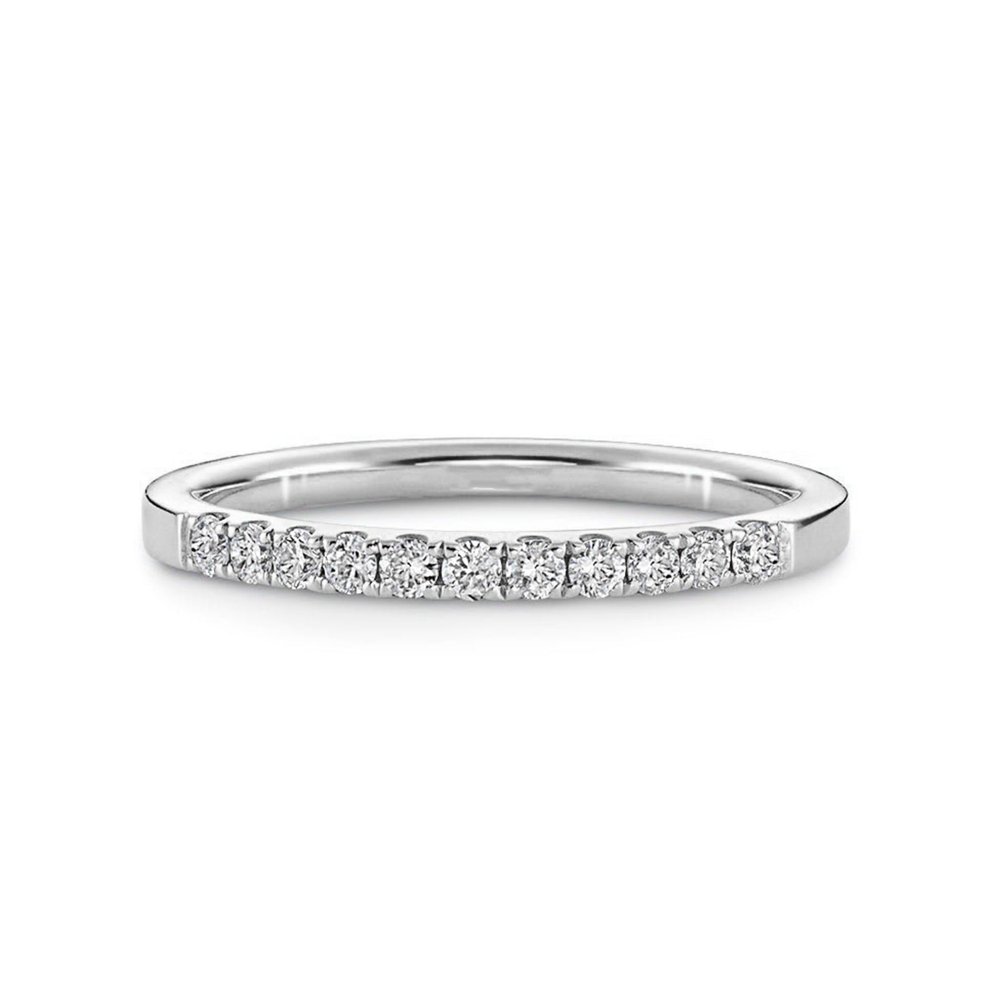 Pave Set Eleven Stone Round Wedding Ring - Carat Elara