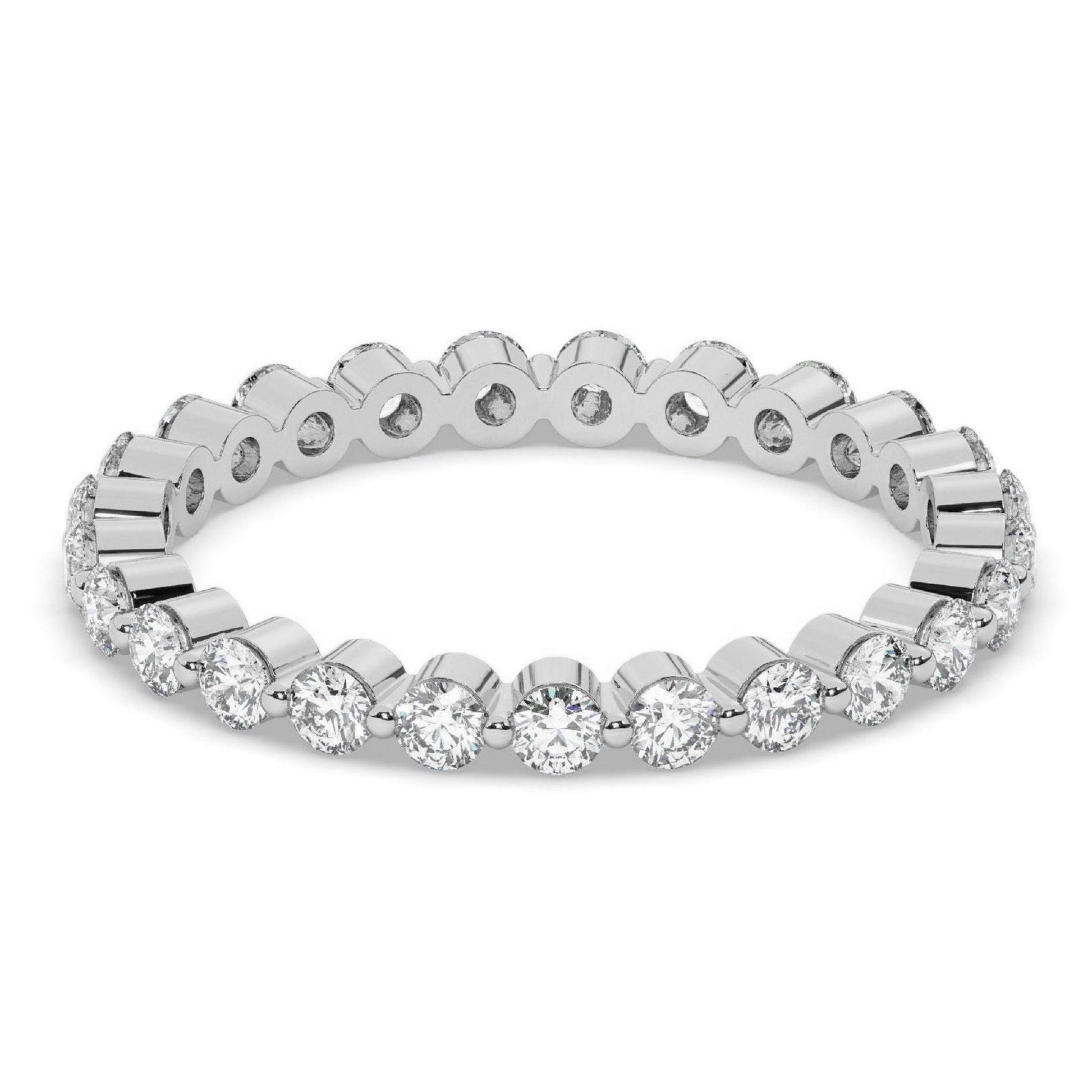 Single Shared Prong Floating Round Wedding Band - Carat Elara
