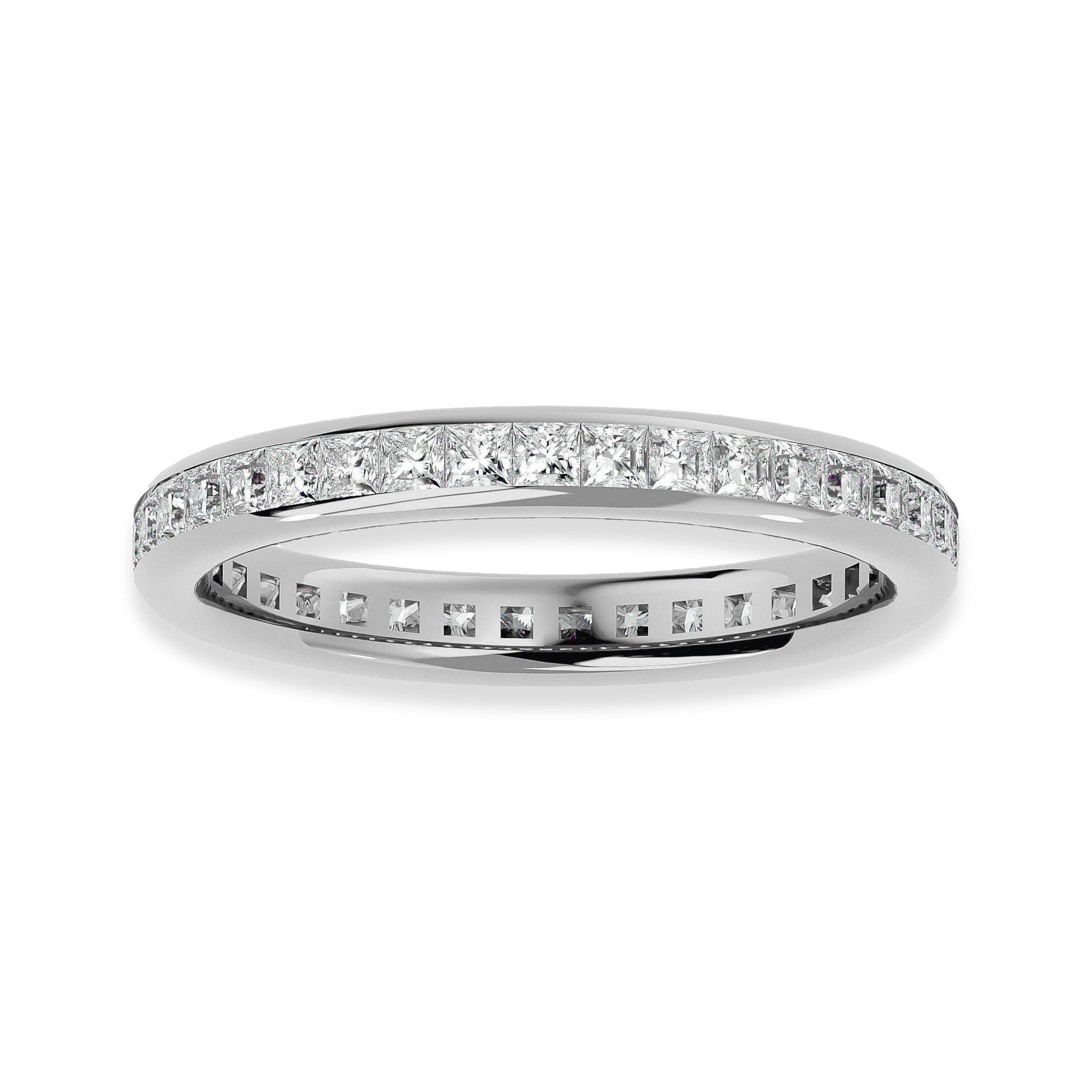 Princess Cut Channel Set Eternity Wedding Ring - Carat Elara