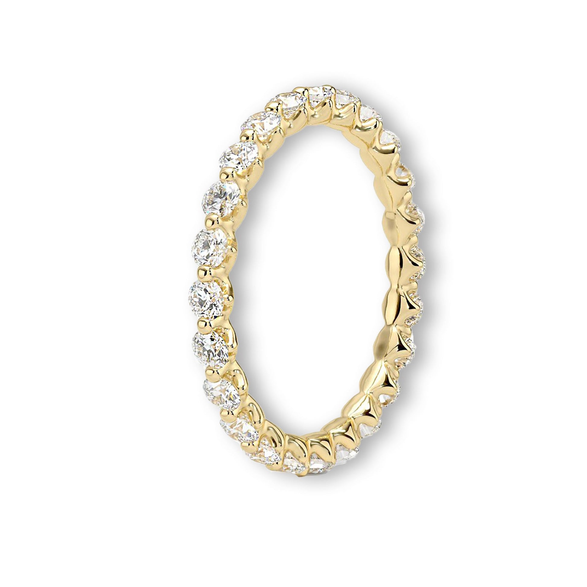 Dainty Round Floating Bubble Wedding Band - Carat Elara