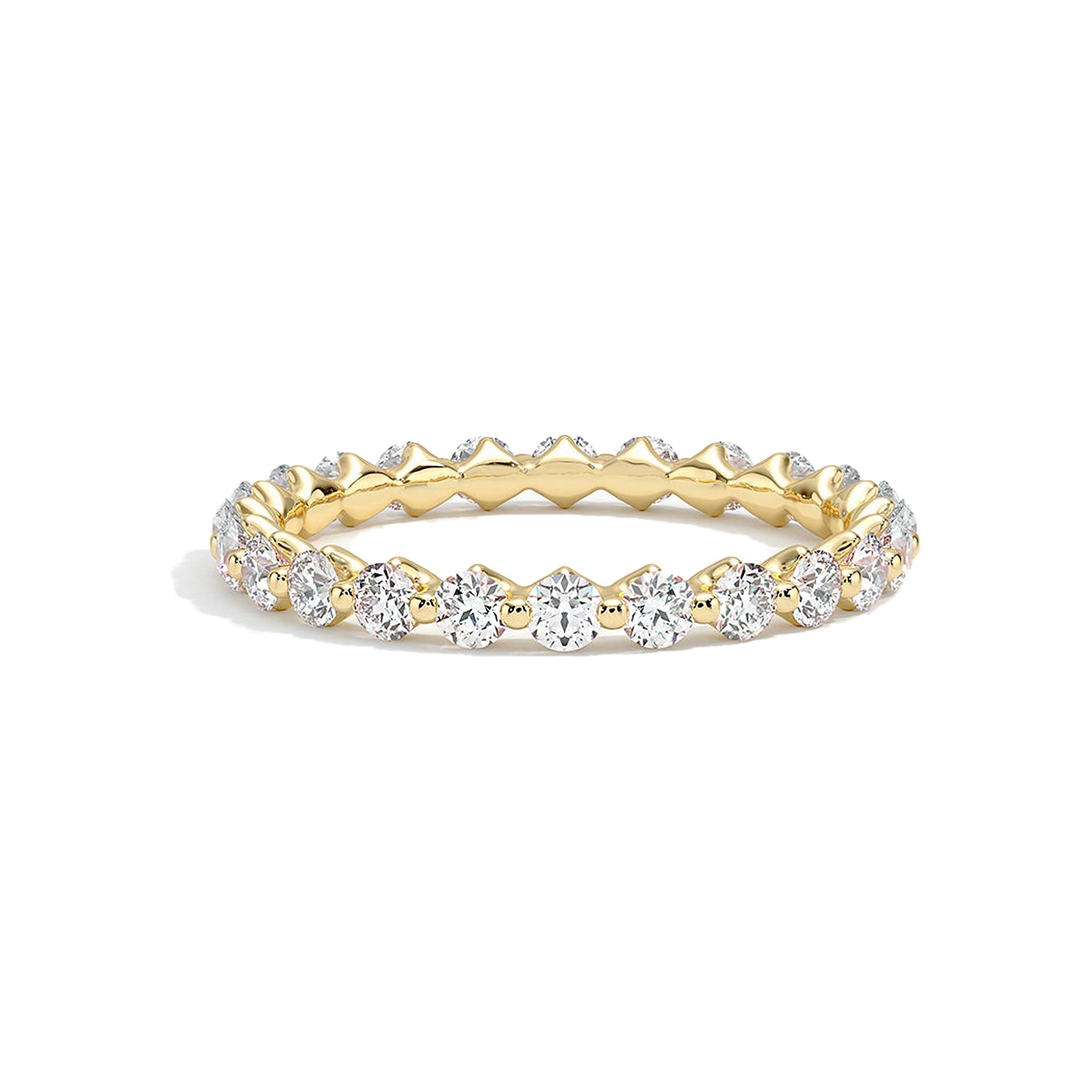 Dainty Round Floating Bubble Wedding Band - Carat Elara