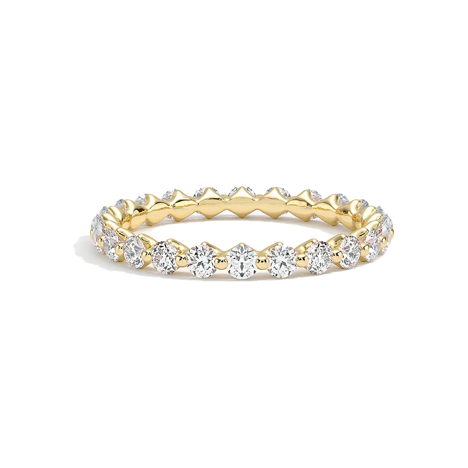 Dainty Round Floating Bubble Wedding Band - Carat Elara