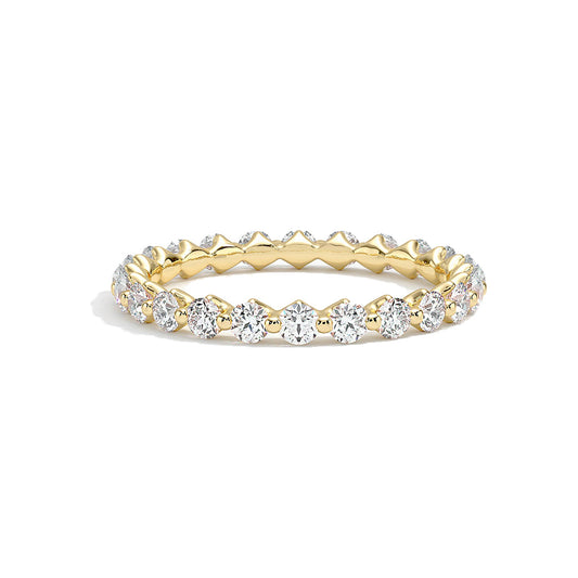 Dainty Round Floating Bubble Wedding Band - Carat Elara
