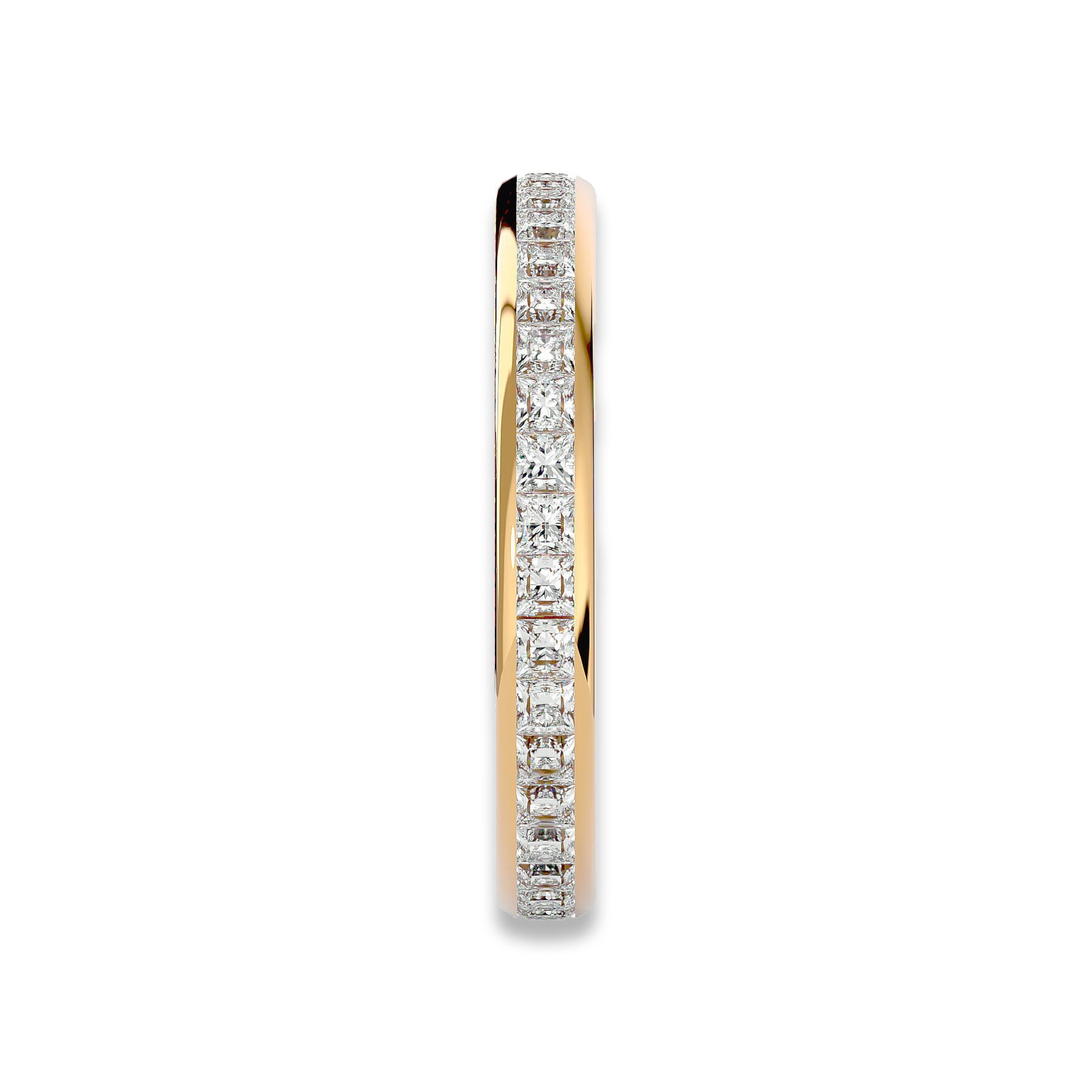 Princess Cut Channel Set Eternity Wedding Ring - Carat Elara