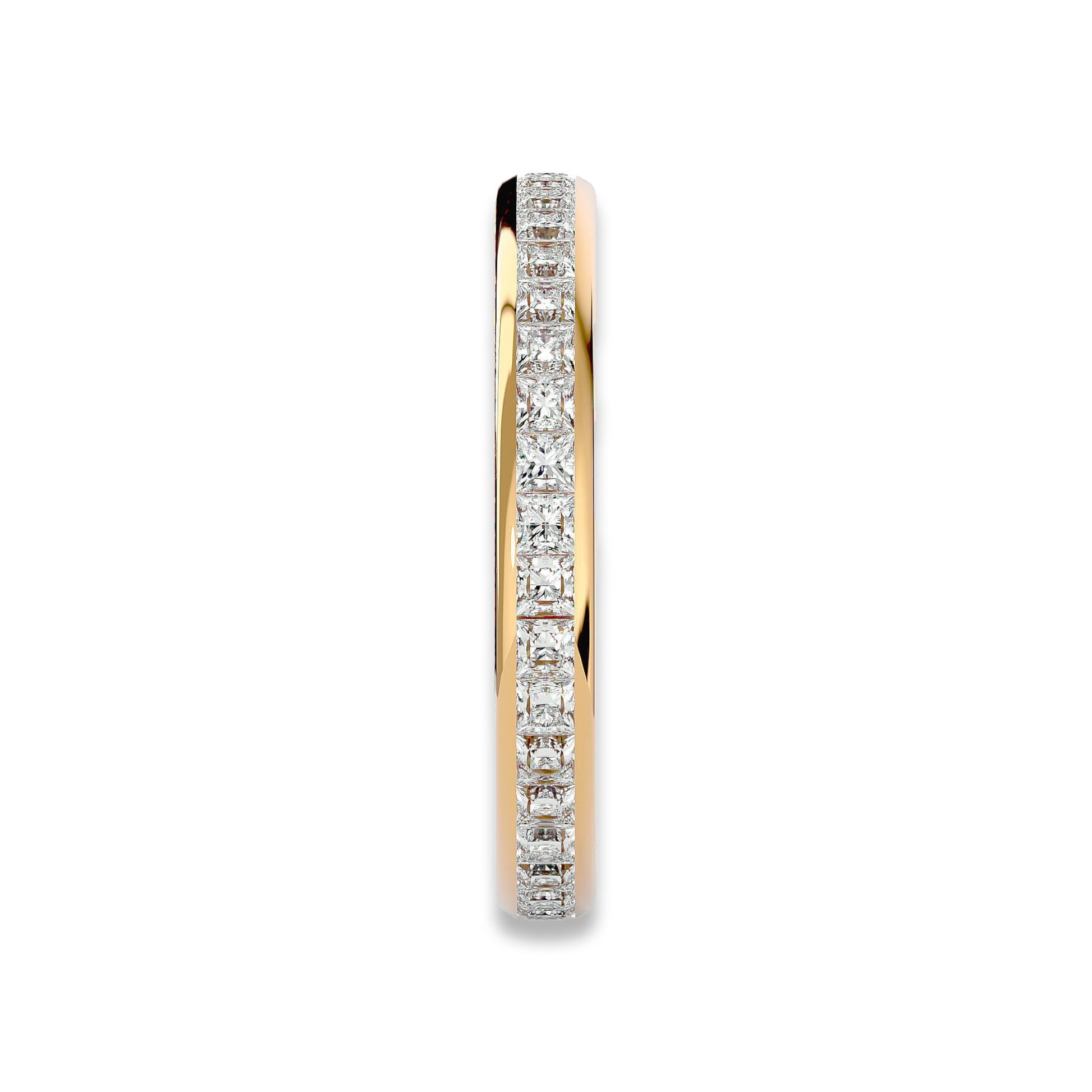 Princess Cut Channel Set Eternity Wedding Ring - Carat Elara