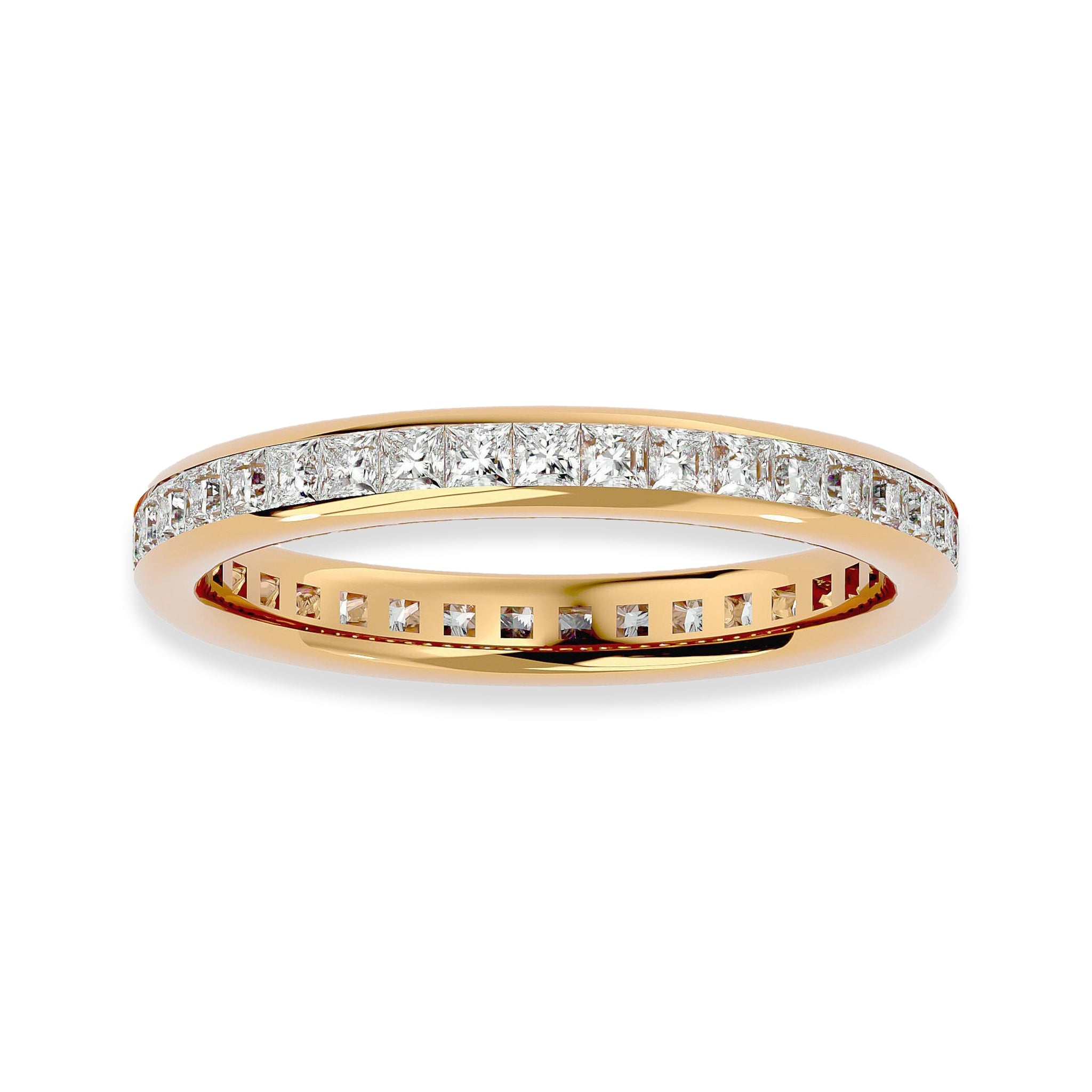 Princess Cut Channel Set Eternity Wedding Ring - Carat Elara