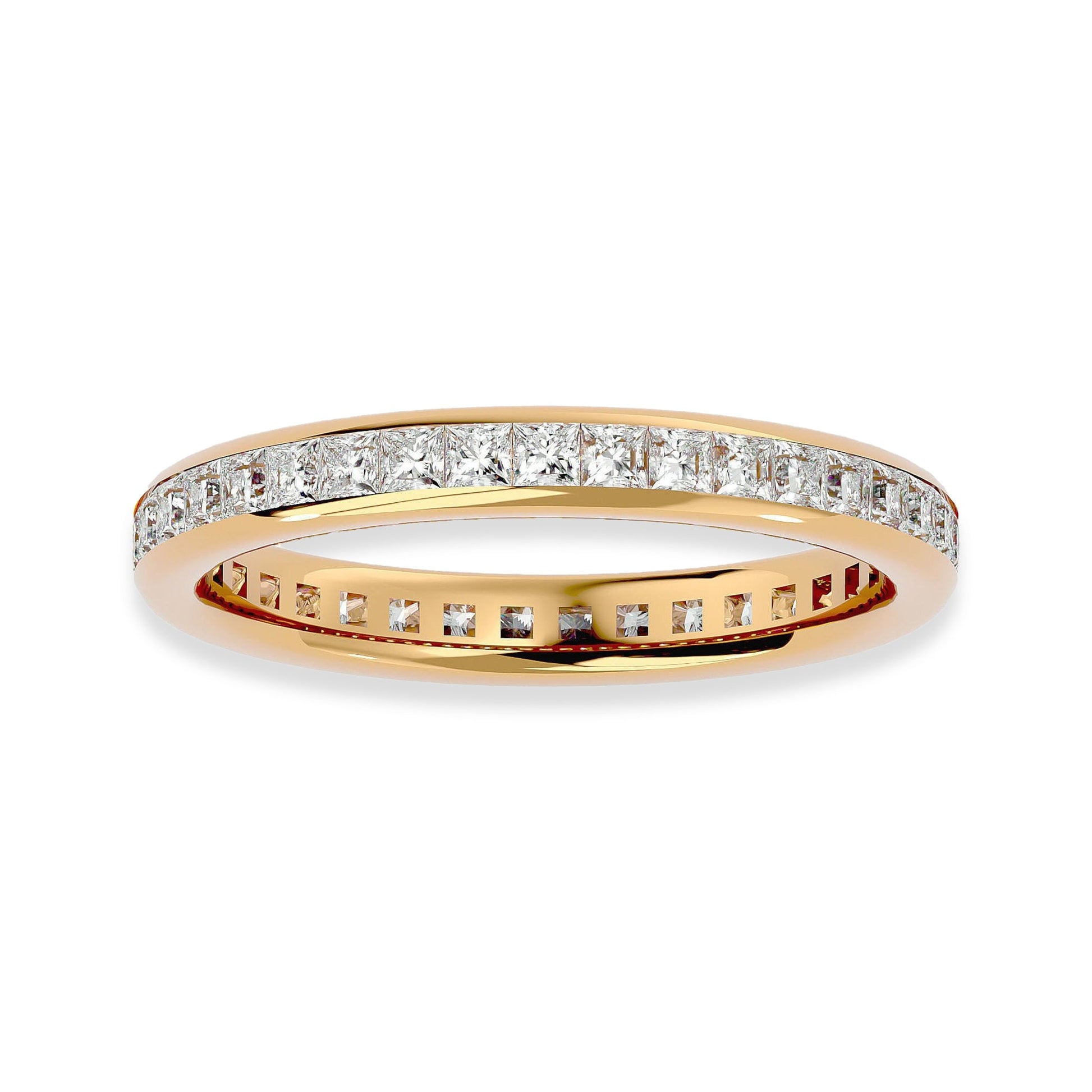 Princess Cut Channel Set Eternity Wedding Ring - Carat Elara