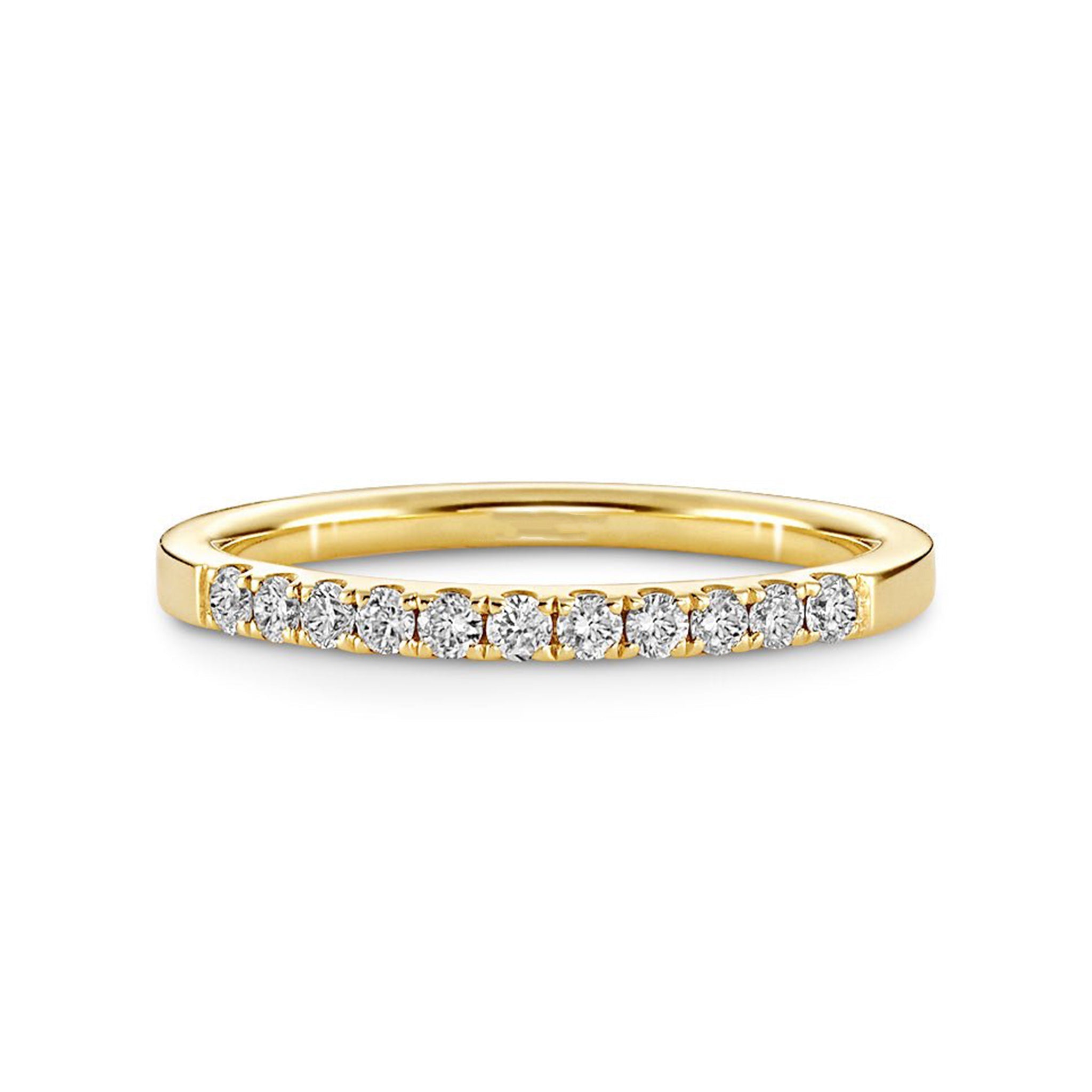 Pave Set Eleven Stone Round Wedding Ring - Carat Elara