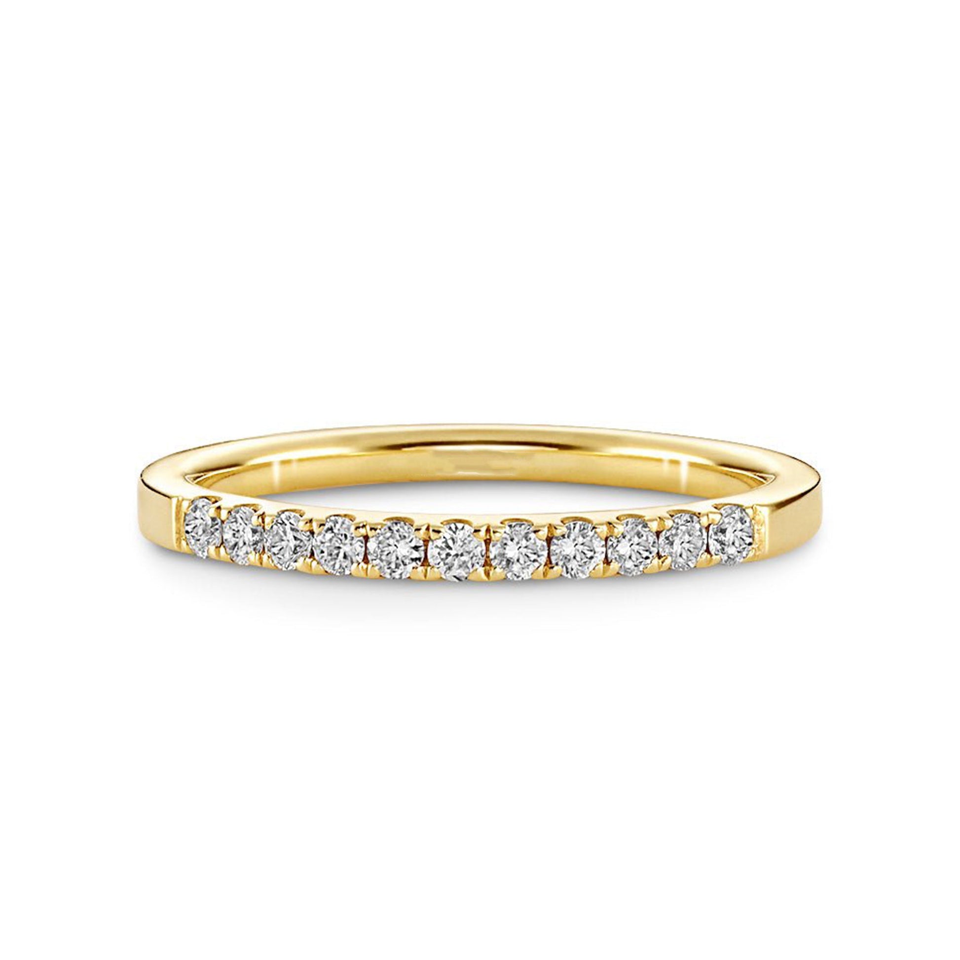 Pave Set Eleven Stone Round Wedding Ring - Carat Elara
