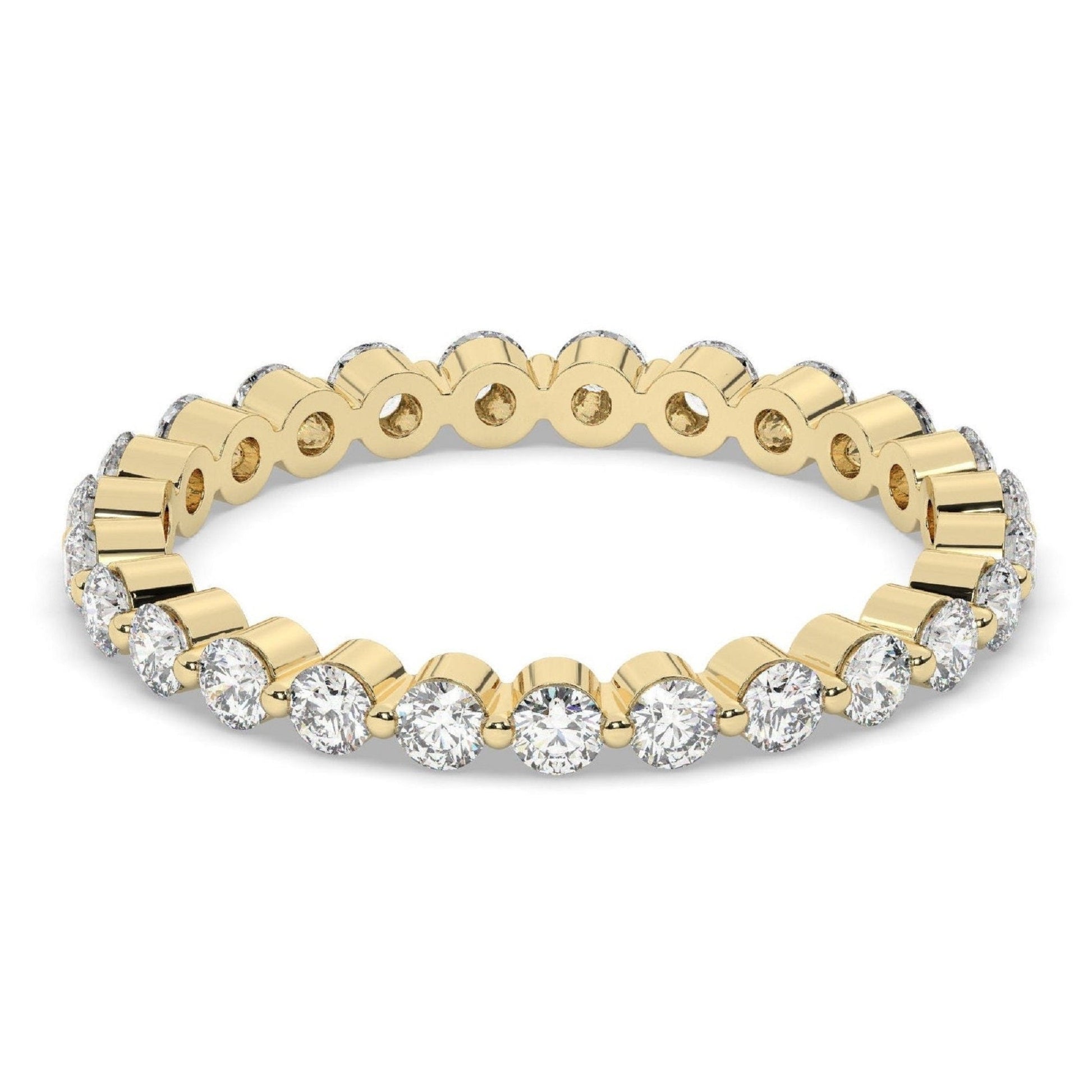 Single Shared Prong Floating Round Wedding Band - Carat Elara