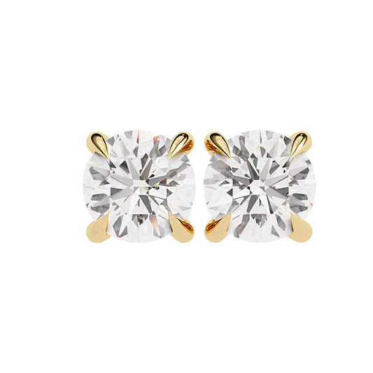 Everyday Wear Four Prong Diamond Stud Earrings 4MM