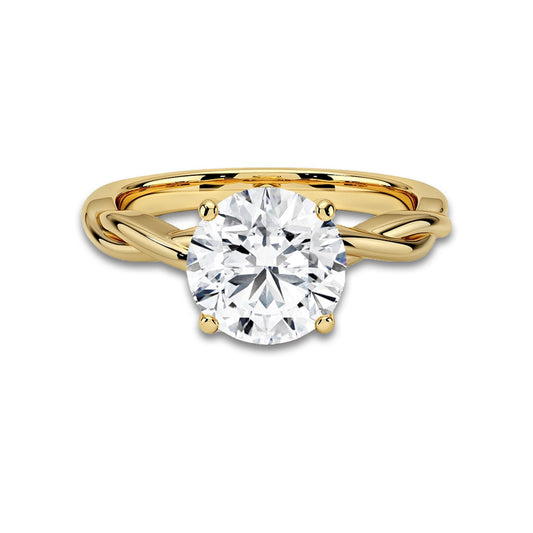 Twisted Vine Round Solitaire Engagement Ring - Carat Elara
