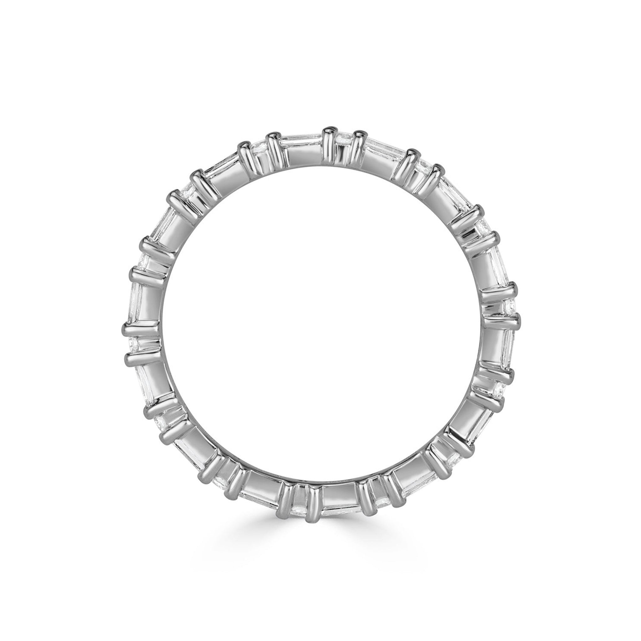 Stacking Baguette Round Moissanite Wedding Ring