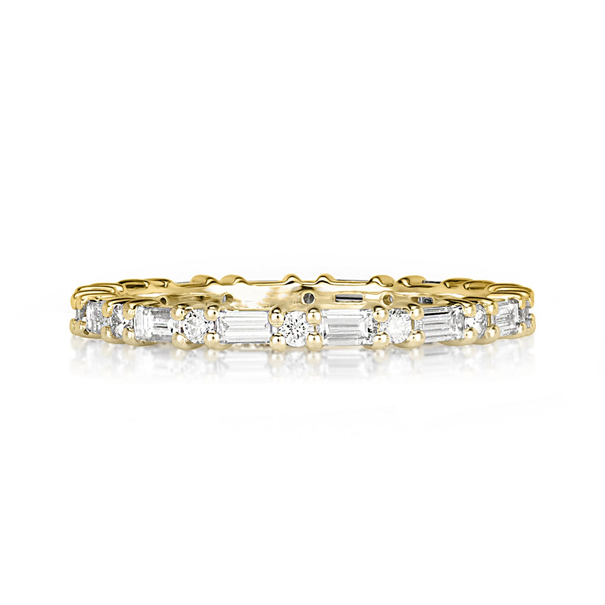 Stacking Baguette Round Moissanite Wedding Ring
