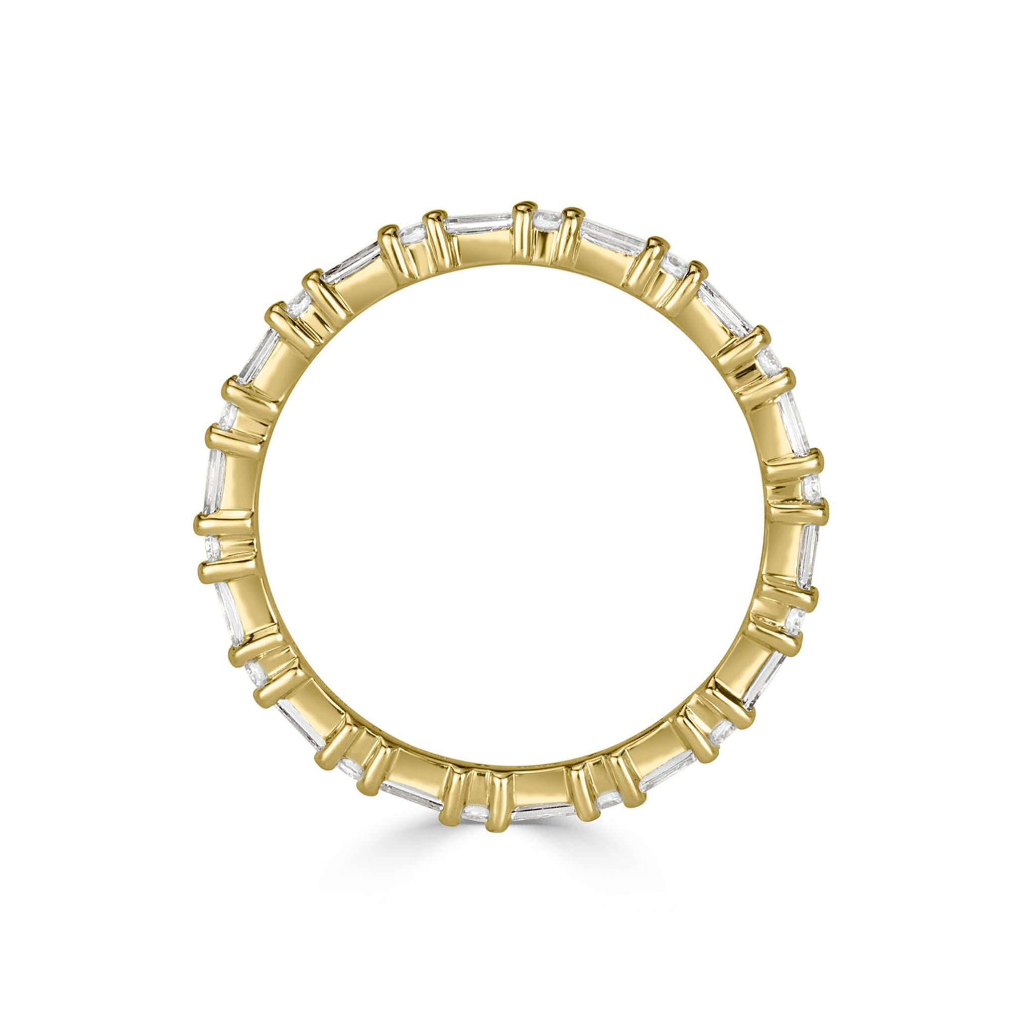 Stacking Baguette Round Moissanite Wedding Ring