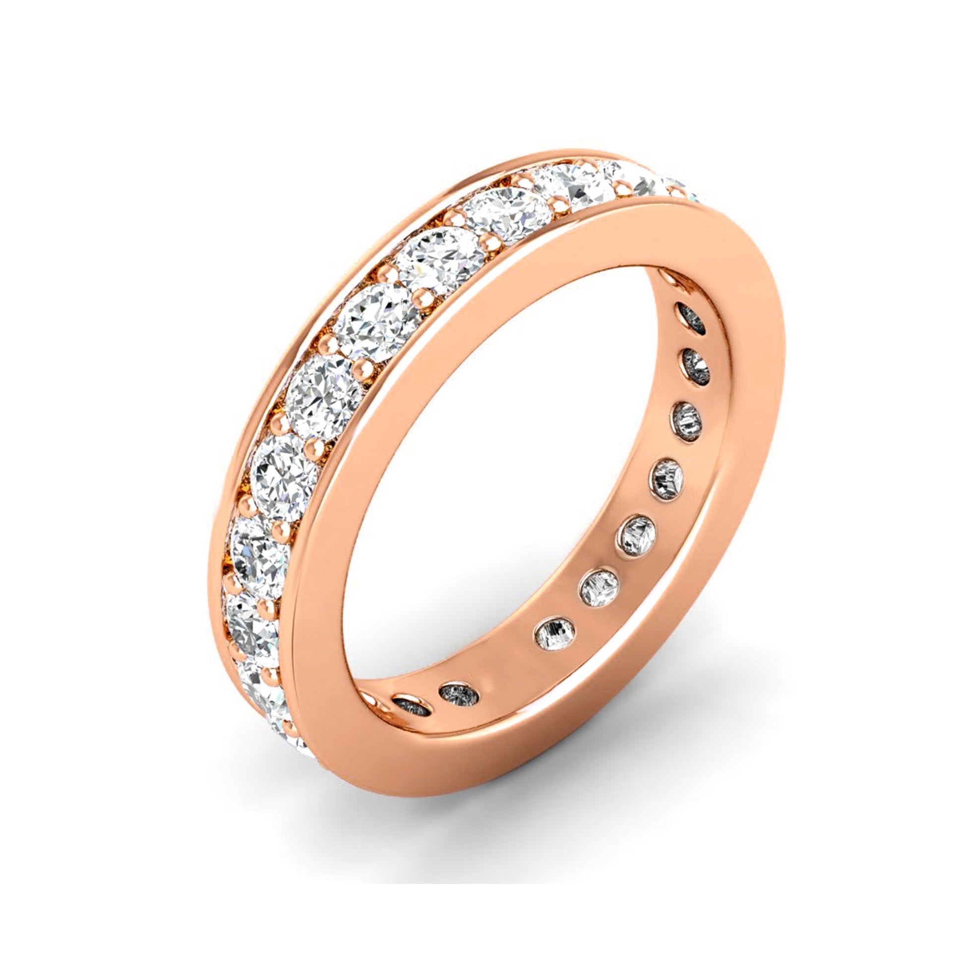 Channel Set Round Mens Diamond Wedding Band - Carat Elara