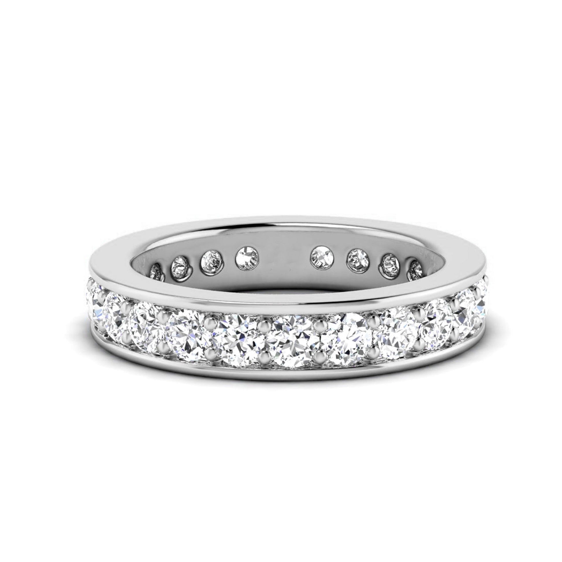 Channel Set Round Mens Diamond Wedding Band - Carat Elara
