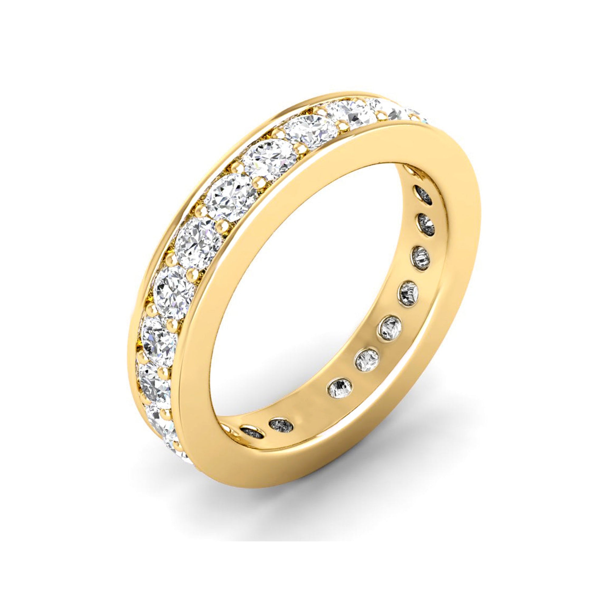 Channel Set Round Mens Diamond Wedding Band - Carat Elara