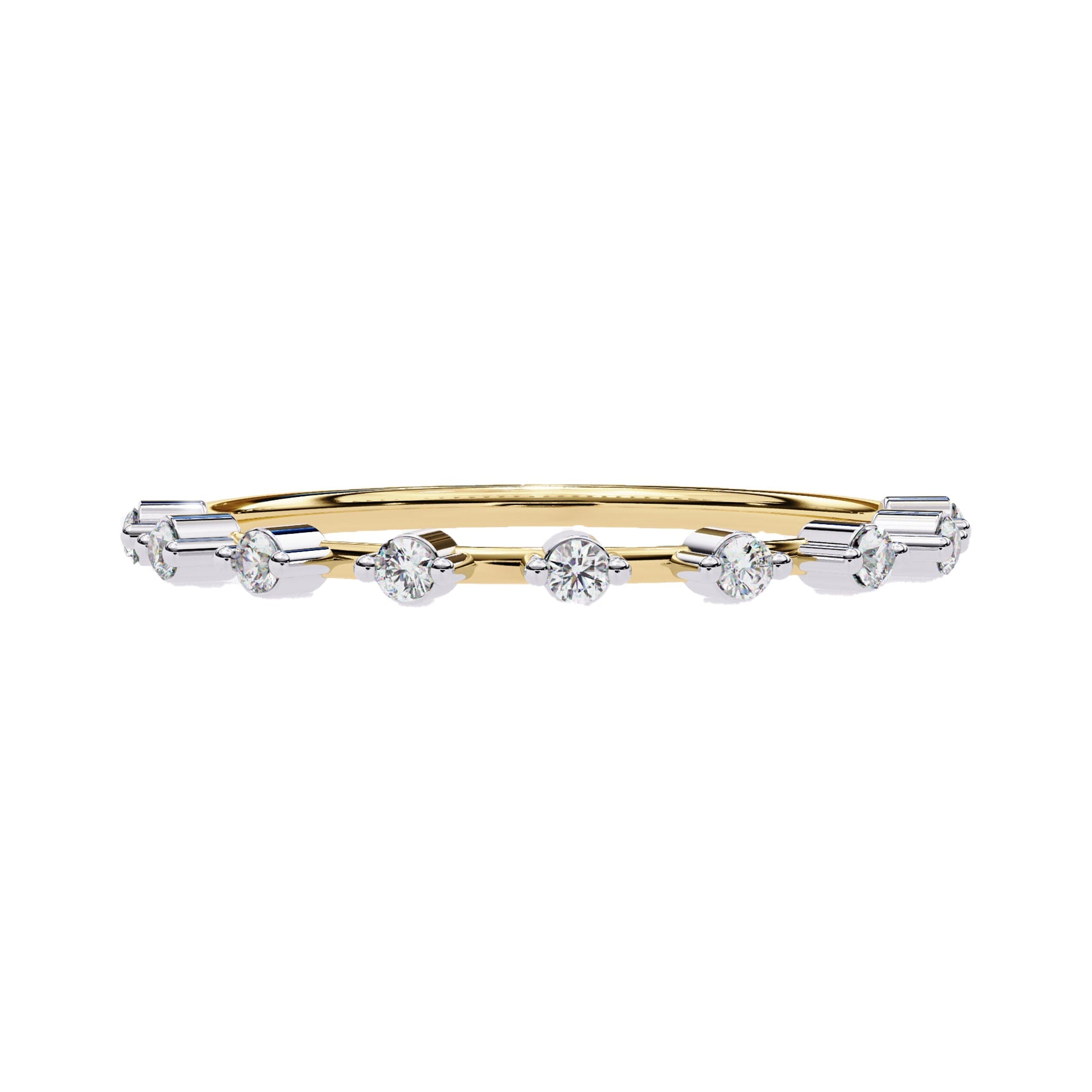 Petite Round Distance Diamond Wedding ring - Carat Elara