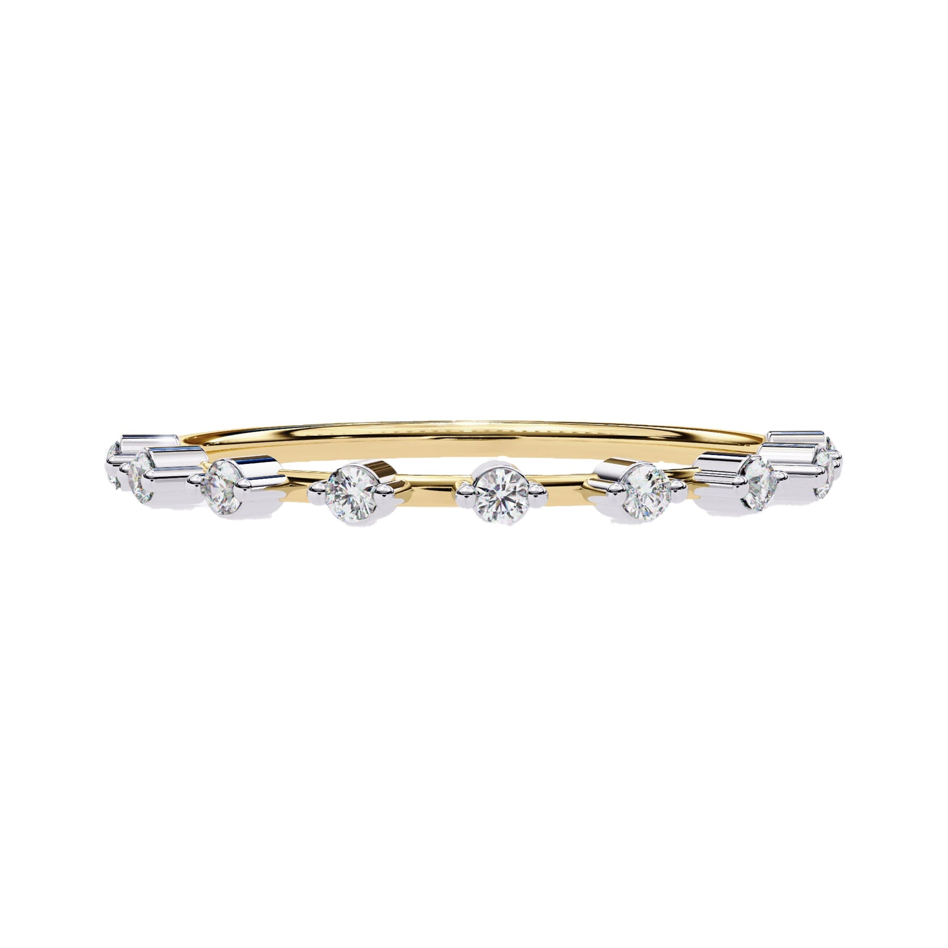 Petite Round Distance Diamond Wedding ring - Carat Elara