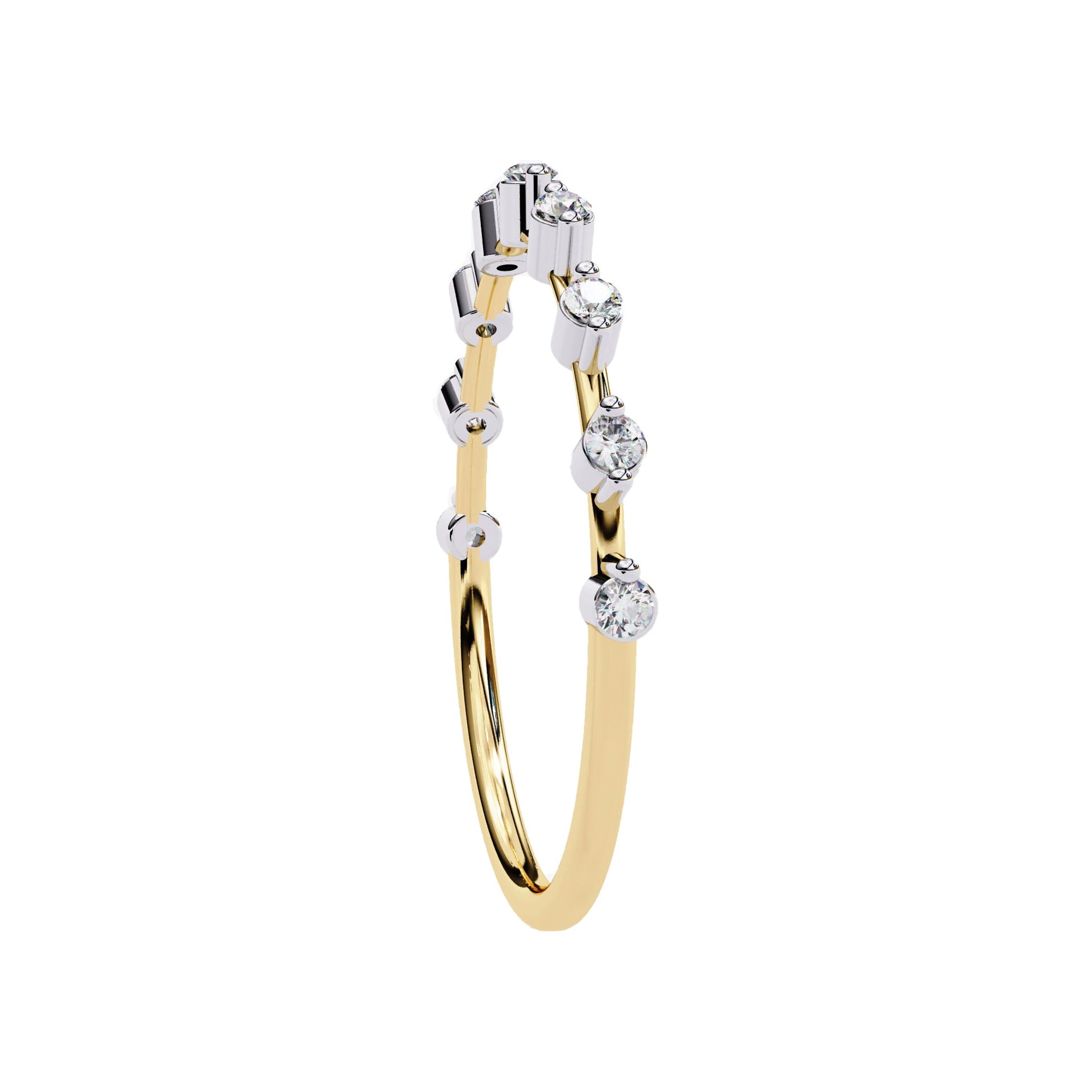 Petite Round Distance Diamond Wedding ring - Carat Elara