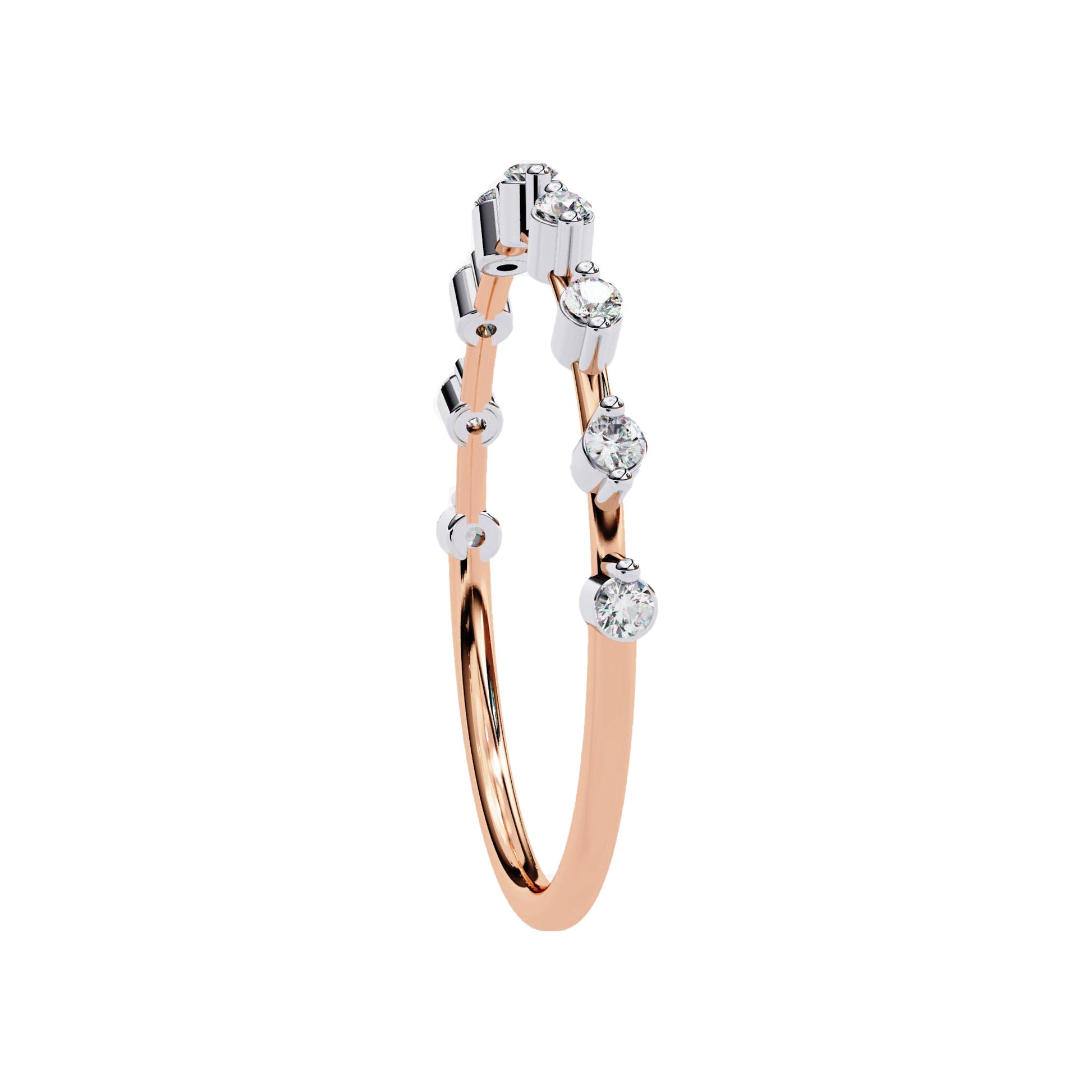Petite Round Distance Diamond Wedding ring - Carat Elara
