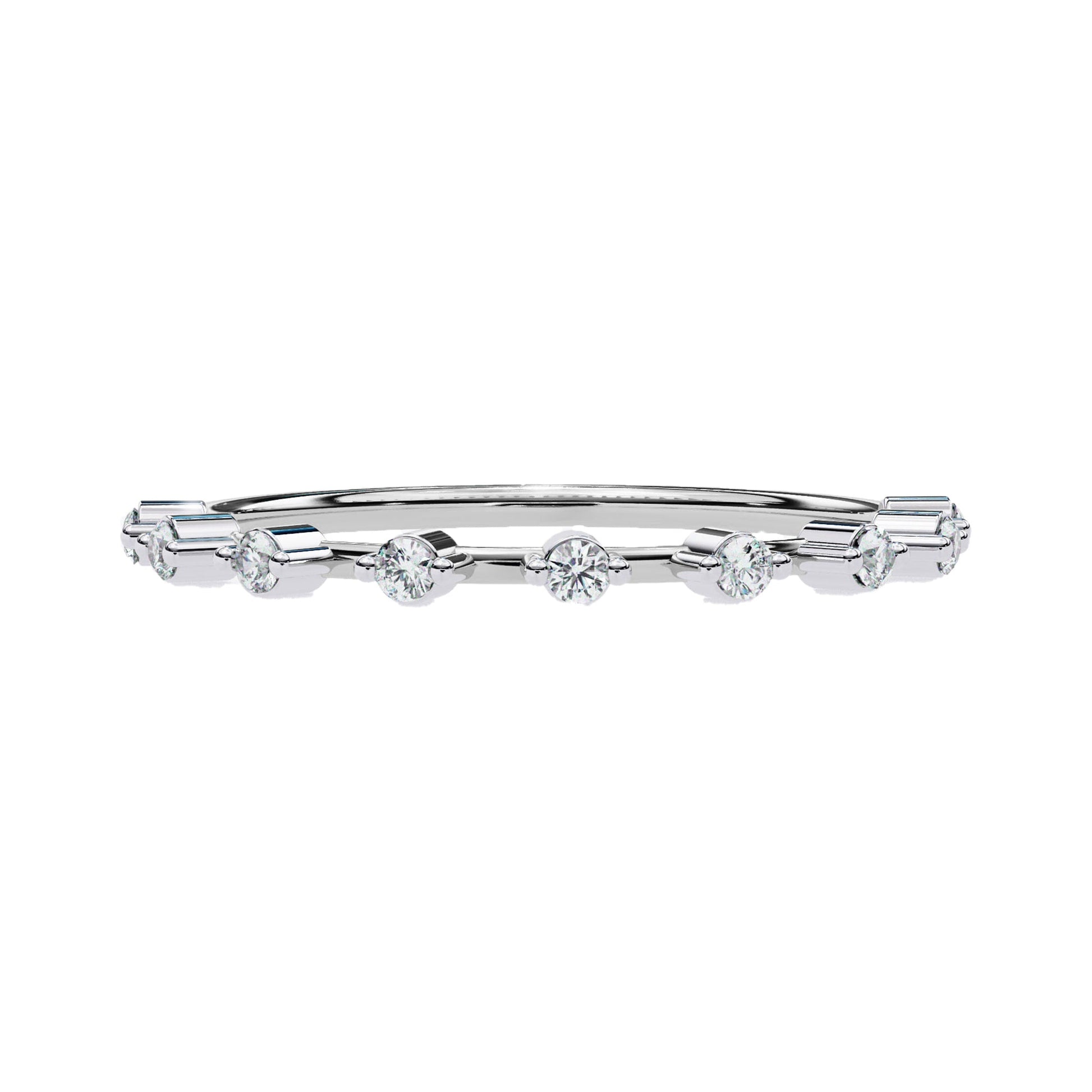 Petite Round Distance Diamond Wedding ring - Carat Elara