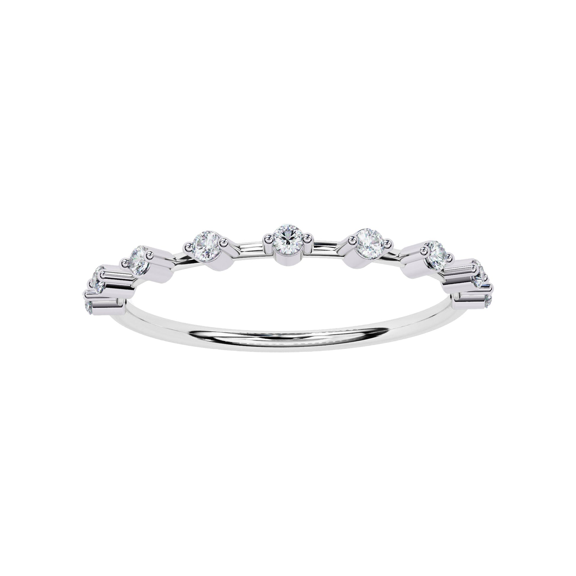 Petite Round Distance Diamond Wedding ring - Carat Elara
