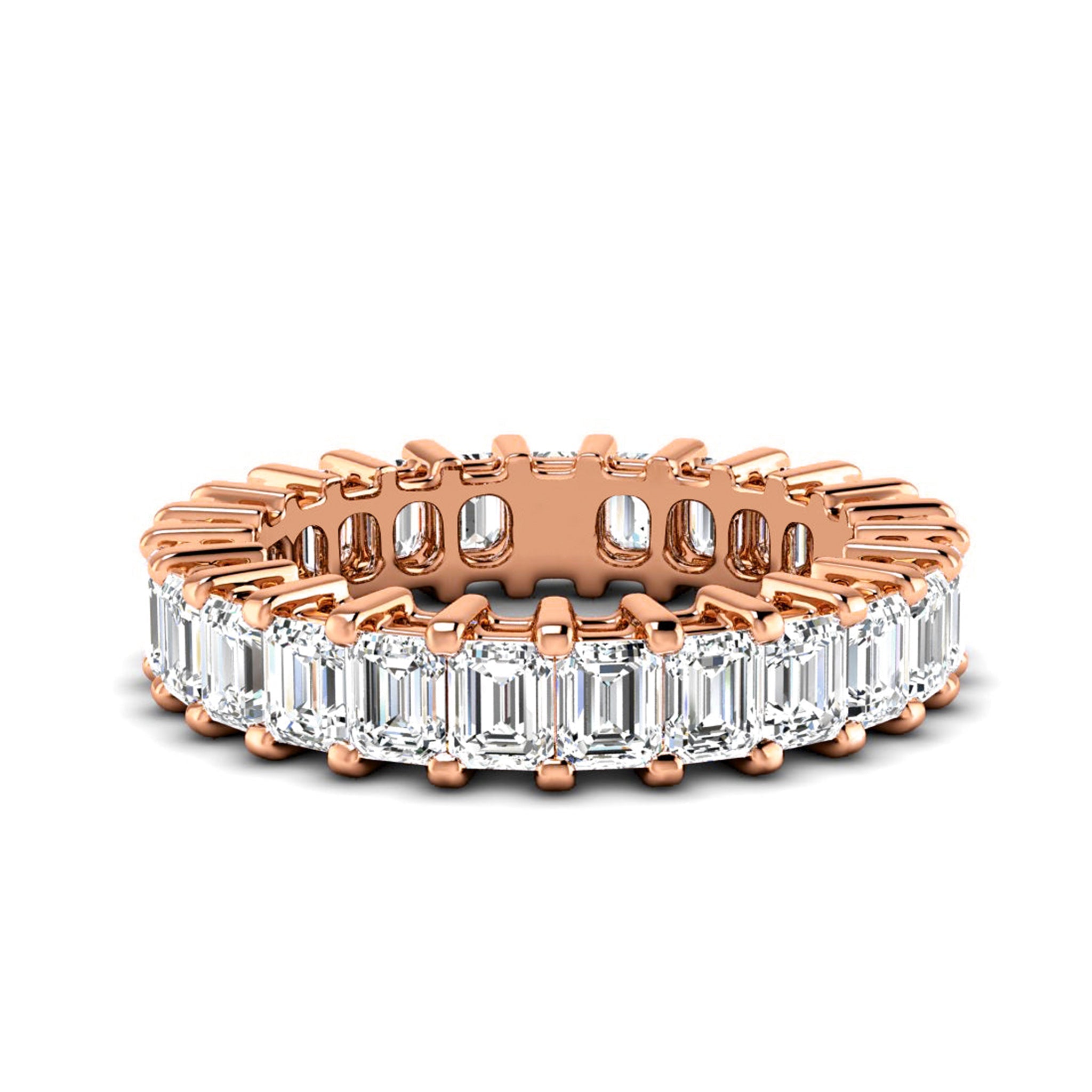 Emerald Cut Moissanite Eternity Band - Carat Elara
