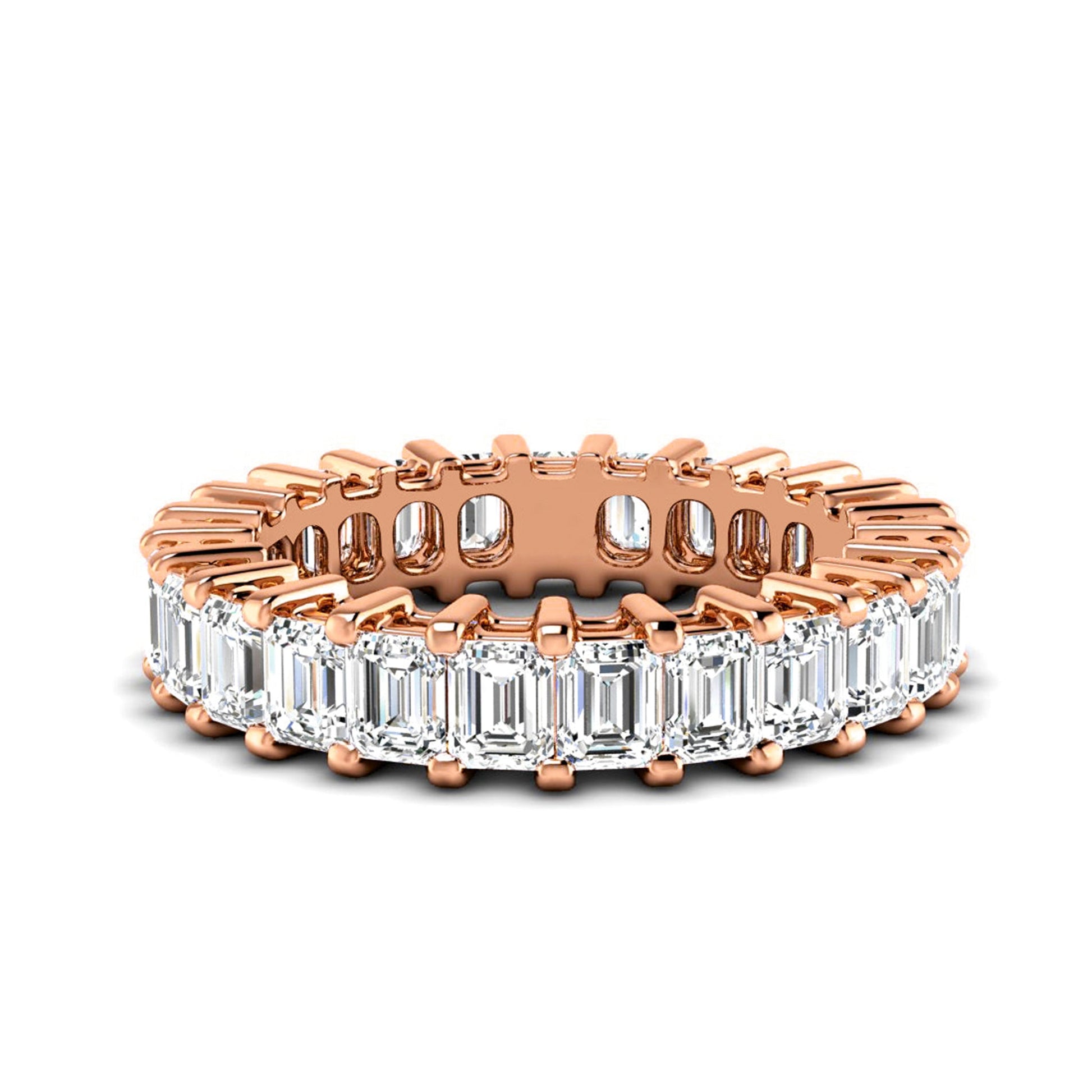Emerald Cut Moissanite Eternity Band - Carat Elara